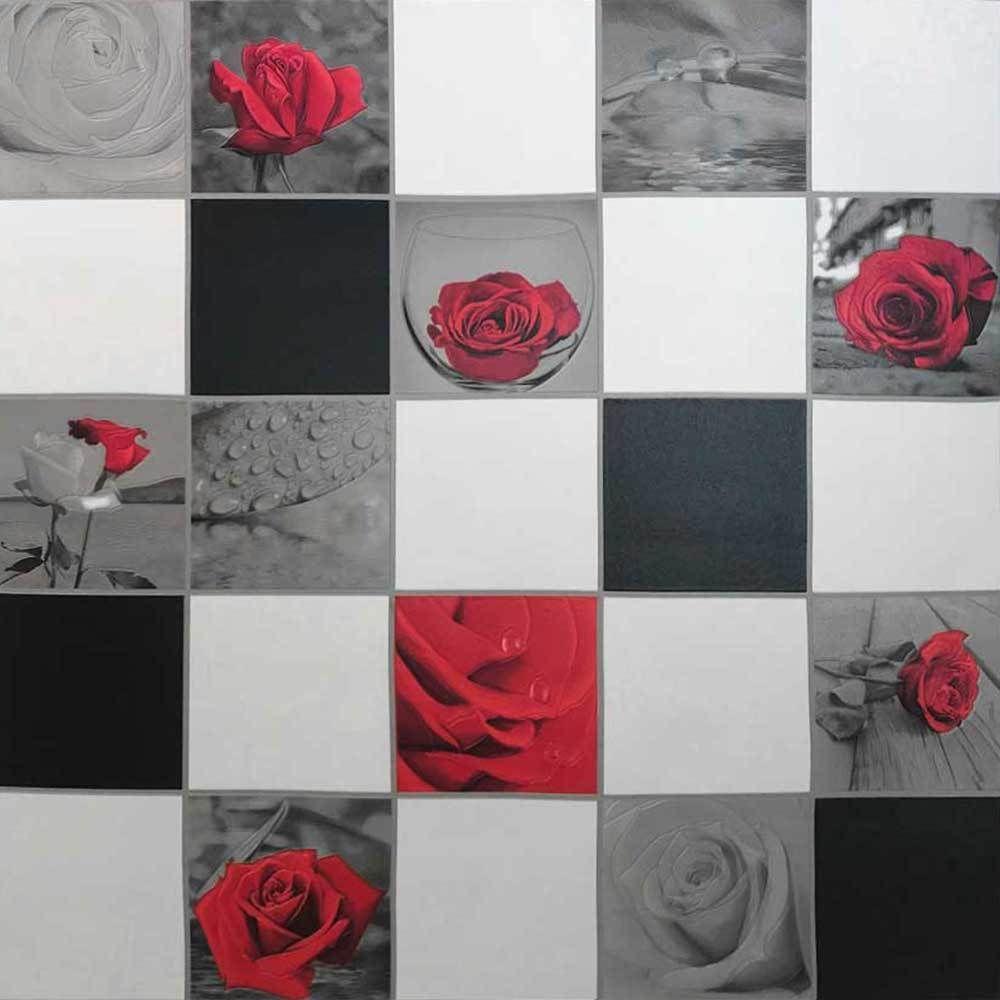 1000x1000 5507 10 White Red Black Tile Rose Wallpaper. Rose Wallpaper, Wallpaper, Brown And Cream Wallpaper
