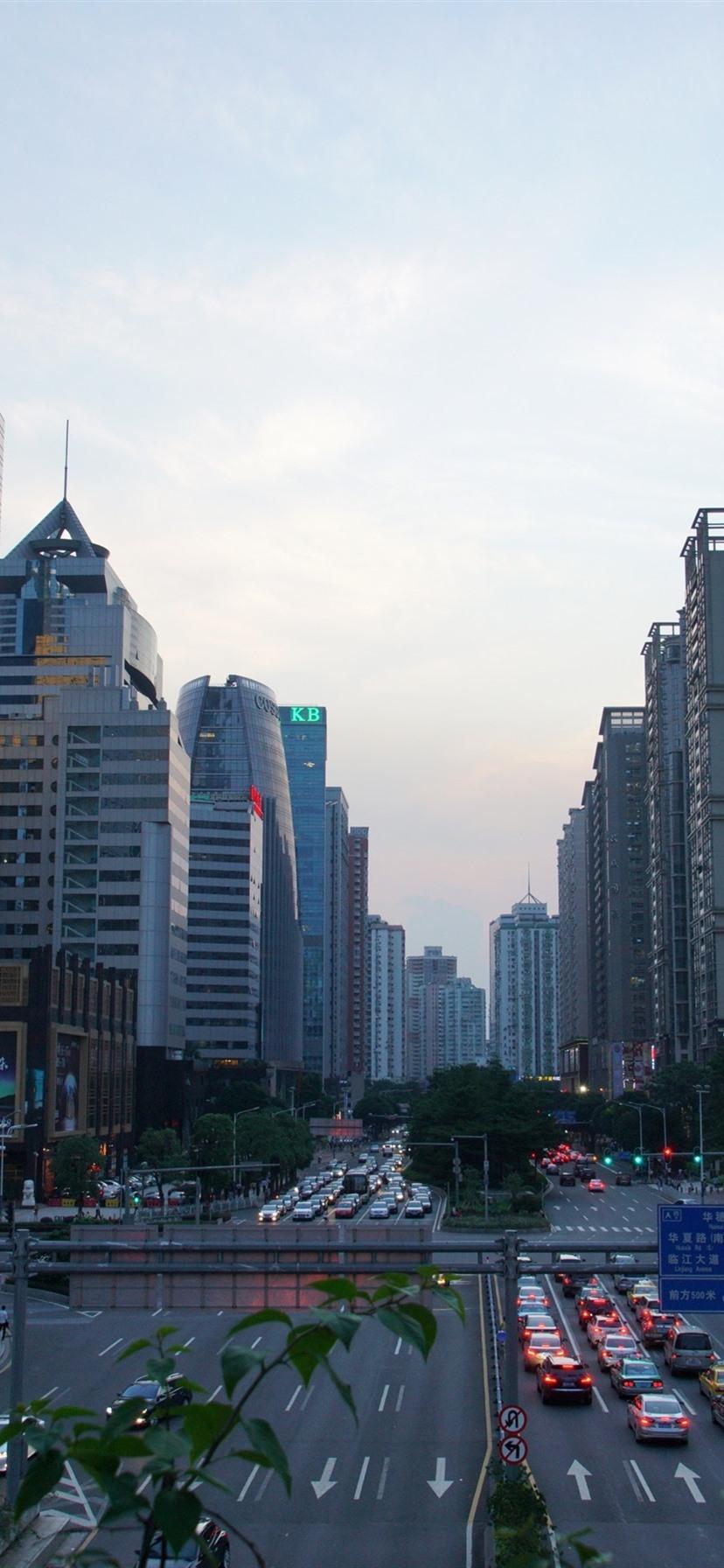 828x1792 Chinese Cities, Guangzhou, Dusk, High Rise Buildings, Traffic 1080x1920 IPhone 8 7 6 6S Plus Wallpaper, Background, Picture, Image