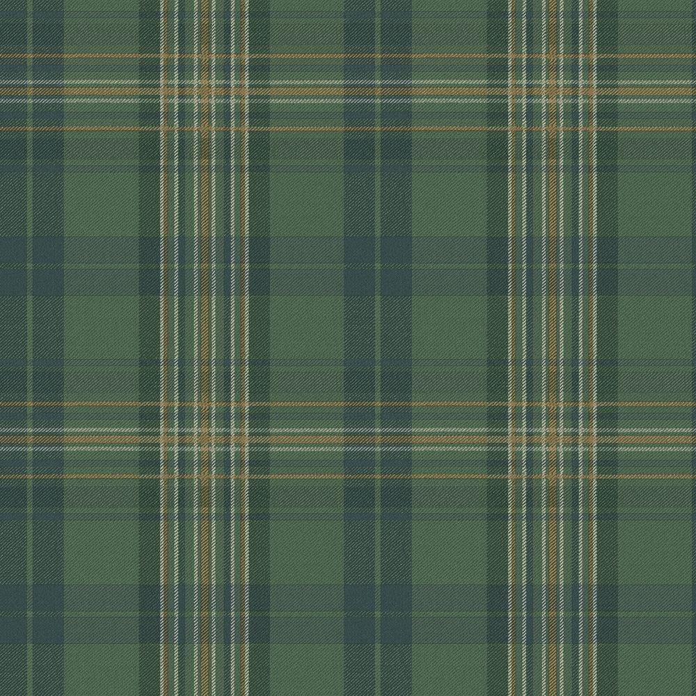 1000x1000 Chesapeake Austin Green Plaid Wallpaper Sample MAN330212SAM