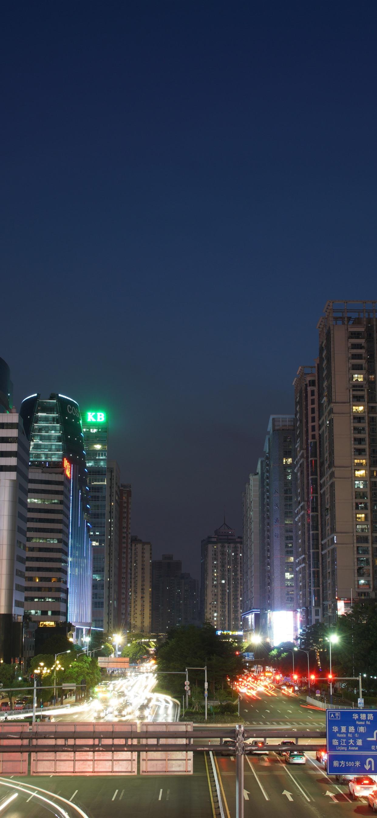 1242x2688 Guangzhou, City At Night, Buildings, Road, Traffic, Lights 1242x2688 IPhone 11 Pro XS Max Wallpaper, Background, Picture, Image