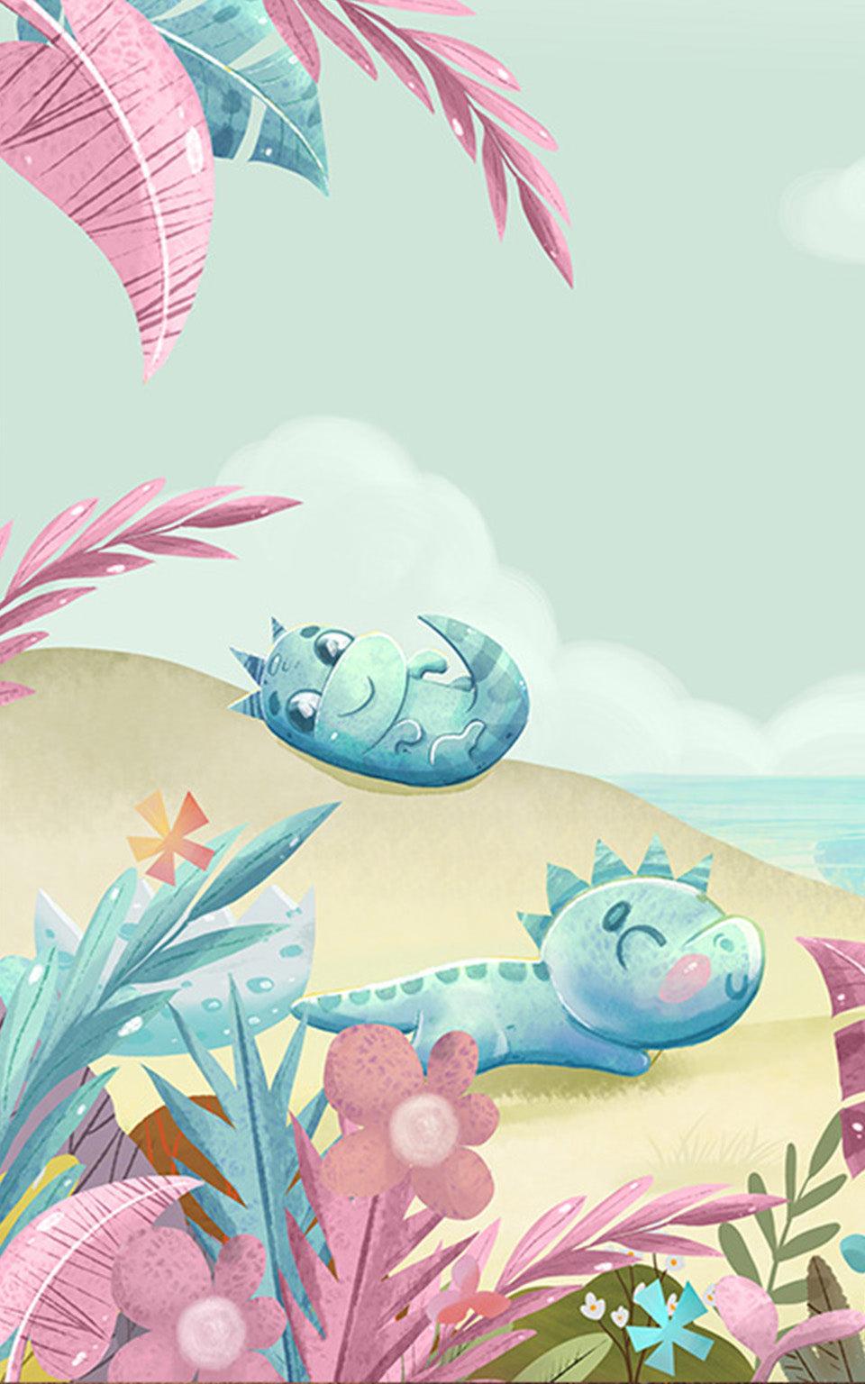 960x1536 Cartoon Dinosaur Wallpaper Ideas for An Adorable Kid's Room