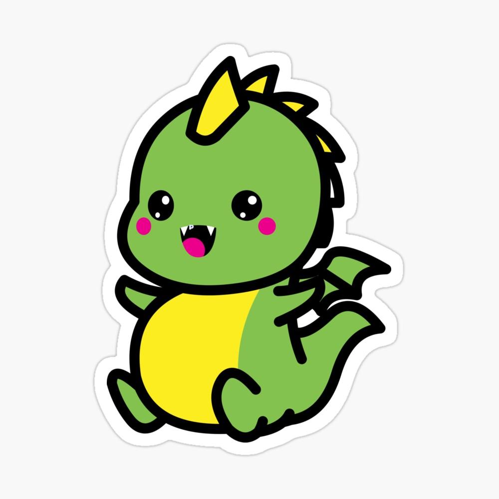 1000x1000 Baby Dinosaur. Chubby Green Dinosaur Poster