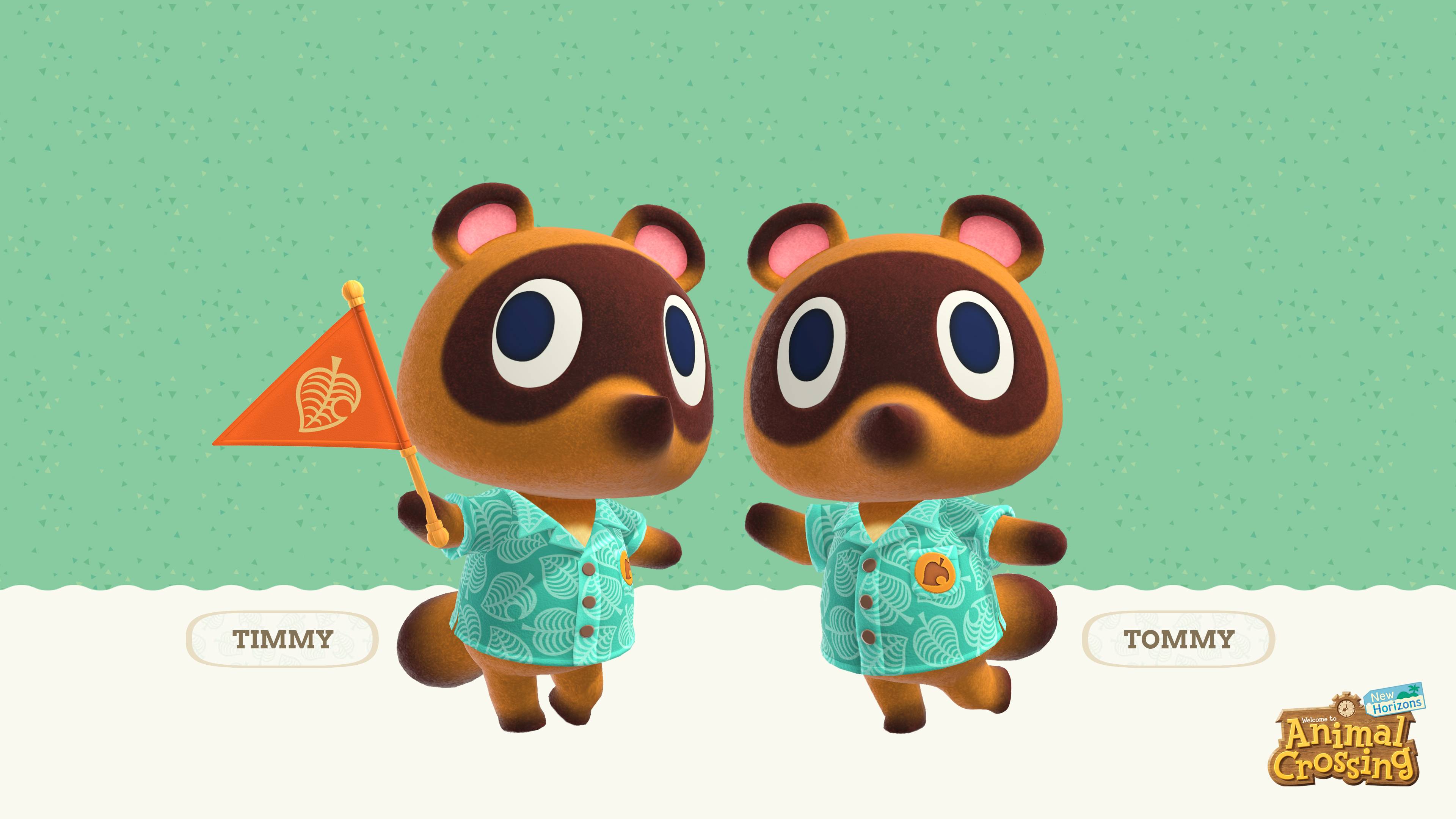 3840x2160 Animal Crossing New Horizons Timmy and Tommy Version 2 Wallpaper with Monocle