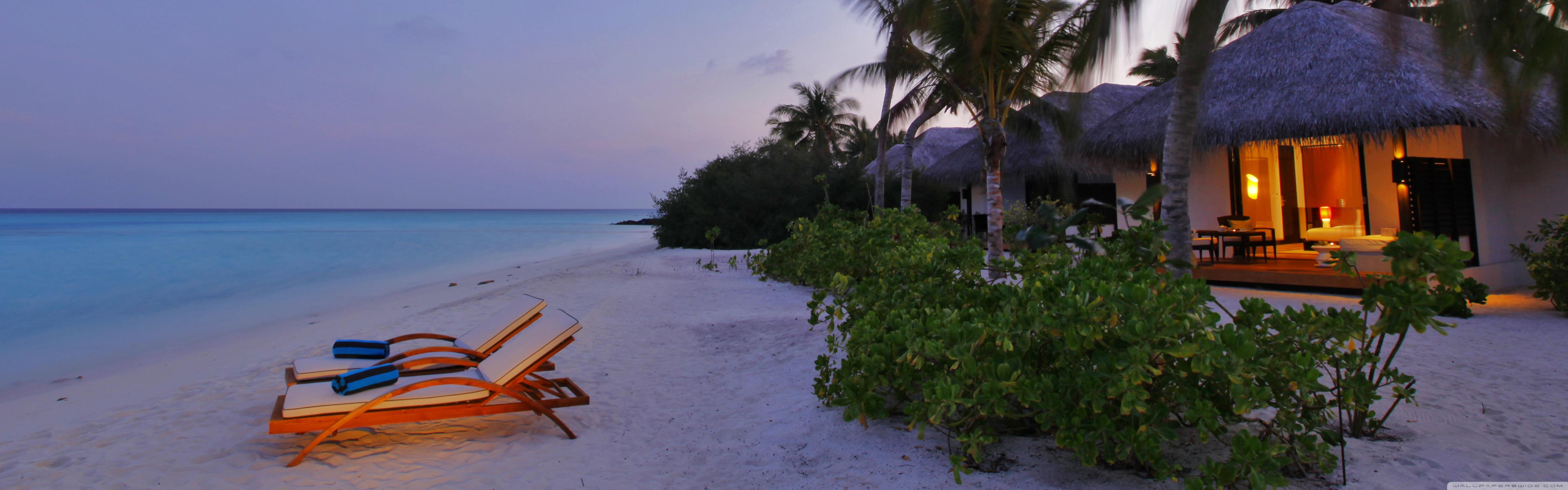 5120x1600 Beach Bungalows Ultra HD Desktop Background Wallpaper for 4K UHD TV : Multi Display, Dual Monitor : Tablet