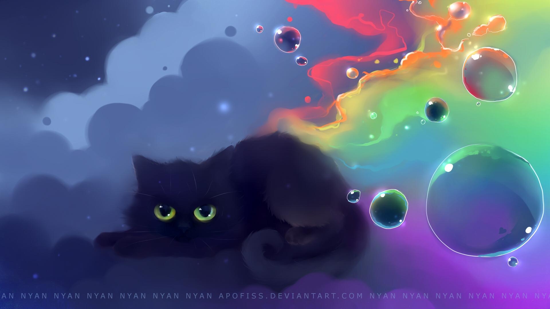 1920x1080 bubbles artwork kittens apofiss 1920x1080 wallpaper High Quality Wallpaper, High Definition Wallpaper