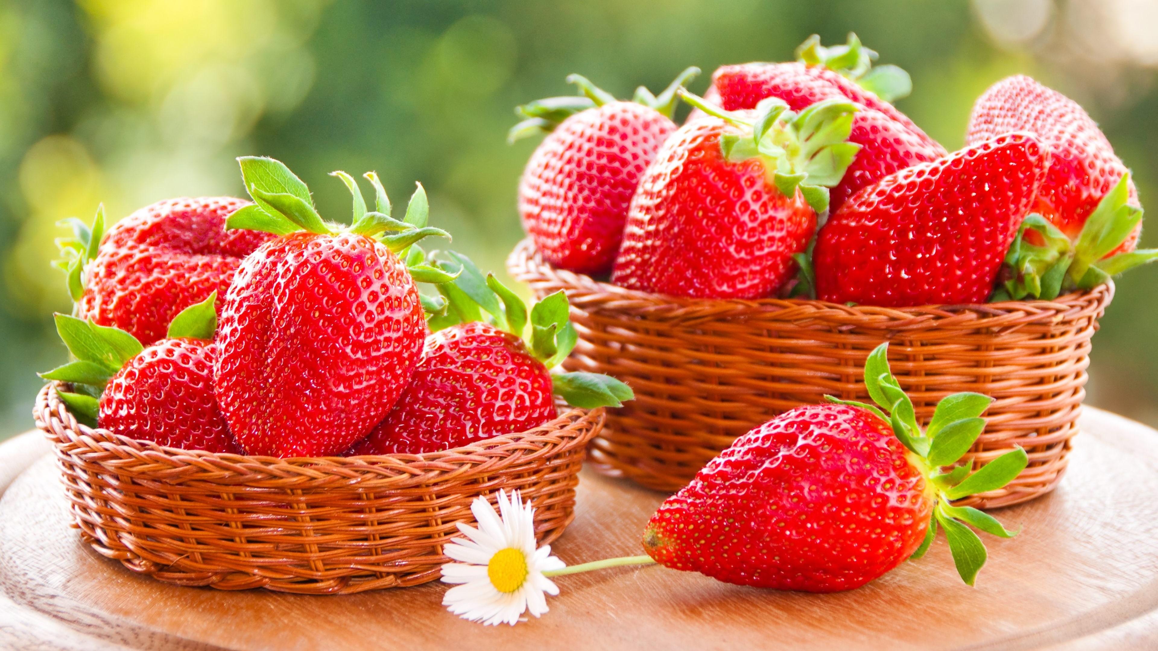 3840x2160 Wallpaper strawberry, 4k, Food