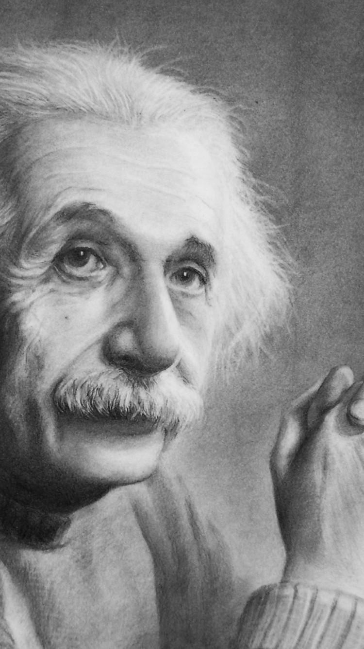750x1334 iPhone 7 Albert Einstein Wallpaper Of Difficulty Lies Opportunity