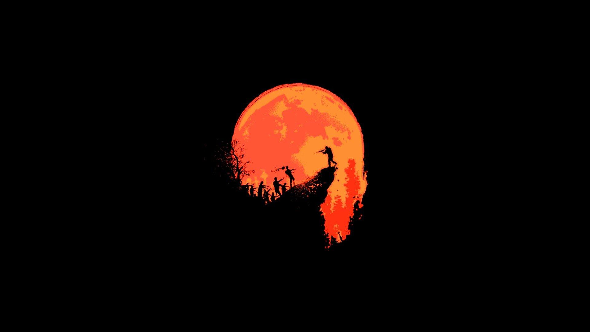 1920x1080 Orange Minimalist Wallpaper