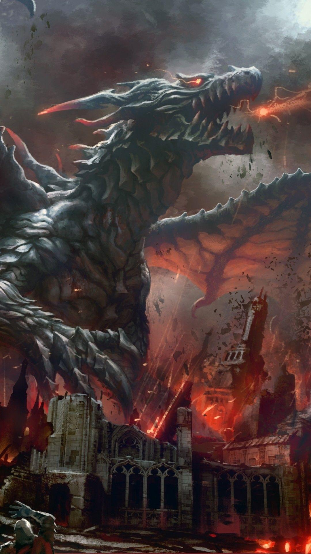 1080x1920 Dragon Wallpaper Android. Lightning dragon, Android wallpaper, Cg artwork