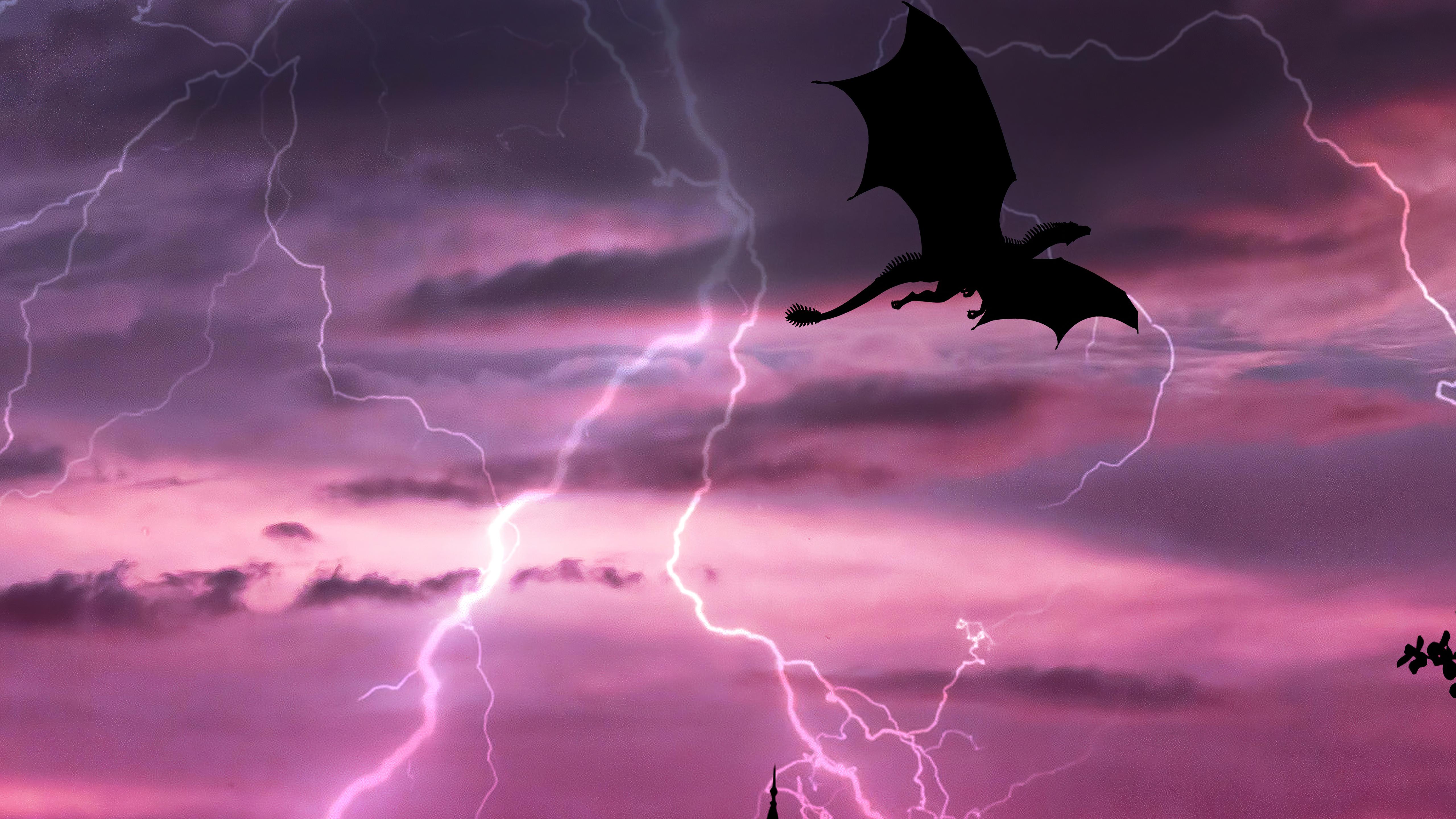 5120x2880 Dragon In Sky Lightning 5k, HD Artist, 4k Wallpaper, Image, Background, Photo and Picture