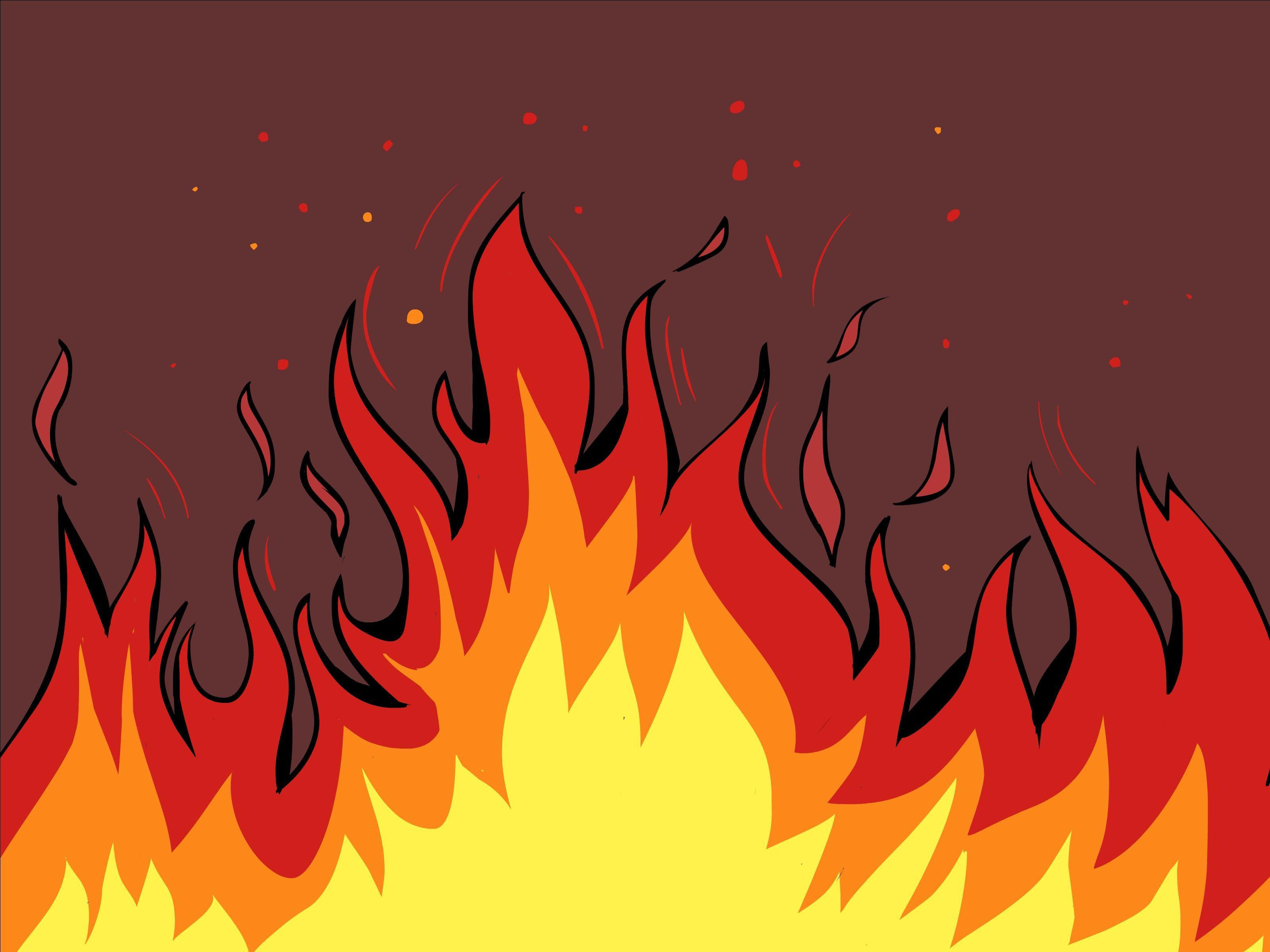 3200x2400 Cartoon Fire Wallpaper