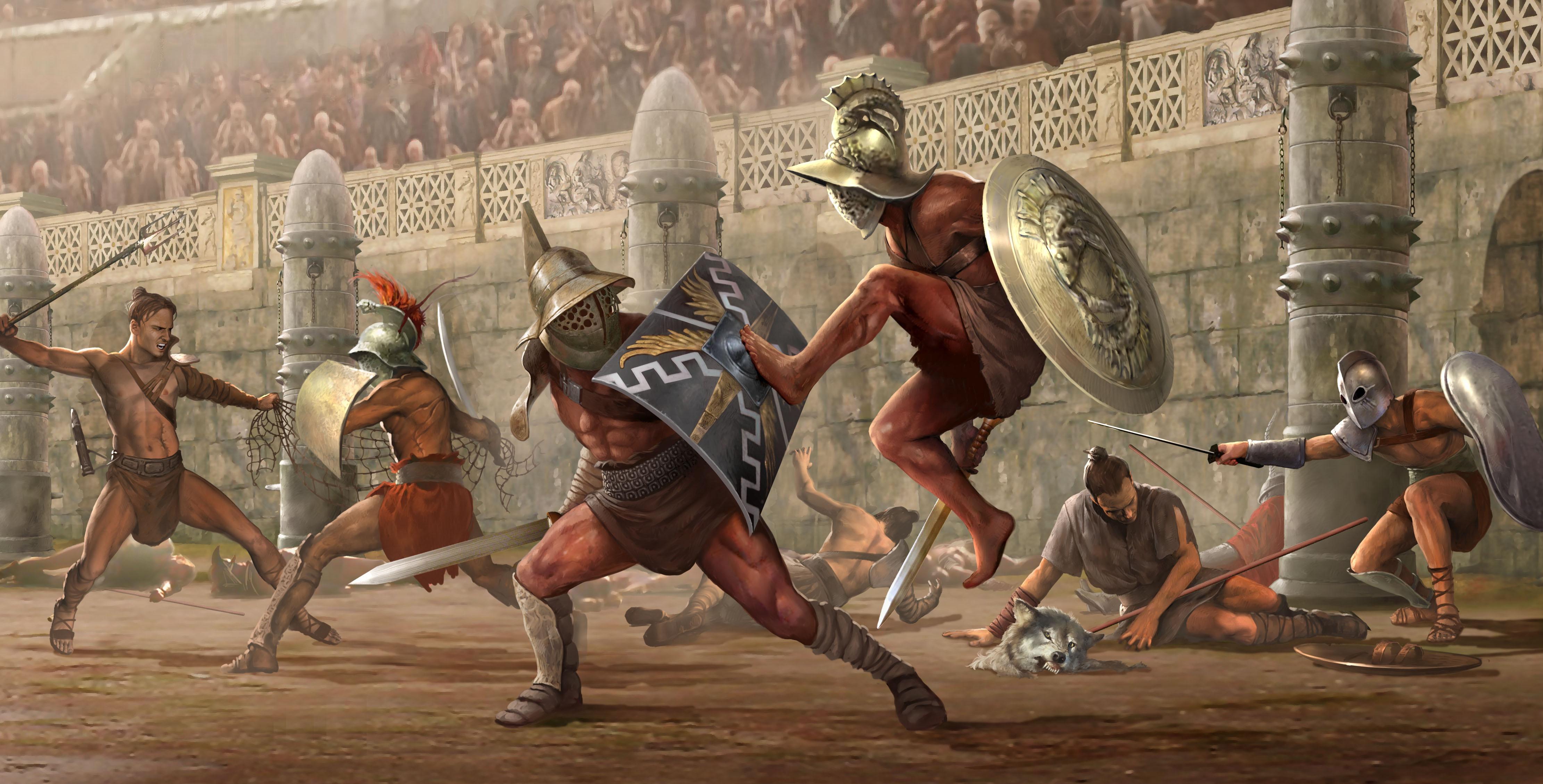 4444x2259 Download Warrior Fantasy Fantasy Warrior Gladiator 4k Ultra HD Wallpaper