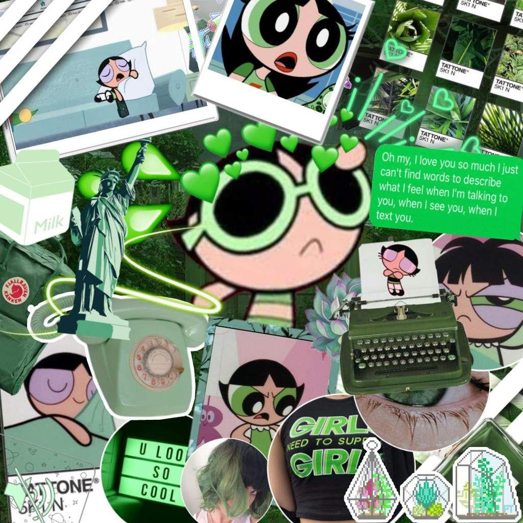 1024x1024 Green Powerpuff Girl Aesthetic Wallpaper