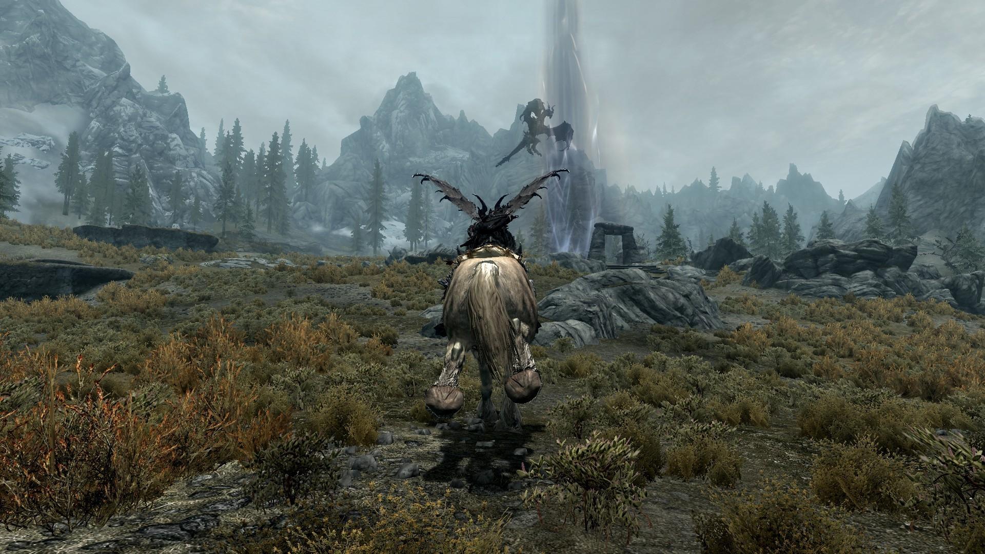 1920x1080 dragons horses argonian skyscapes the elder scrolls v skyrim 1920x1080 wallpaper High Quality Wallpaper, High Definition Wallpaper