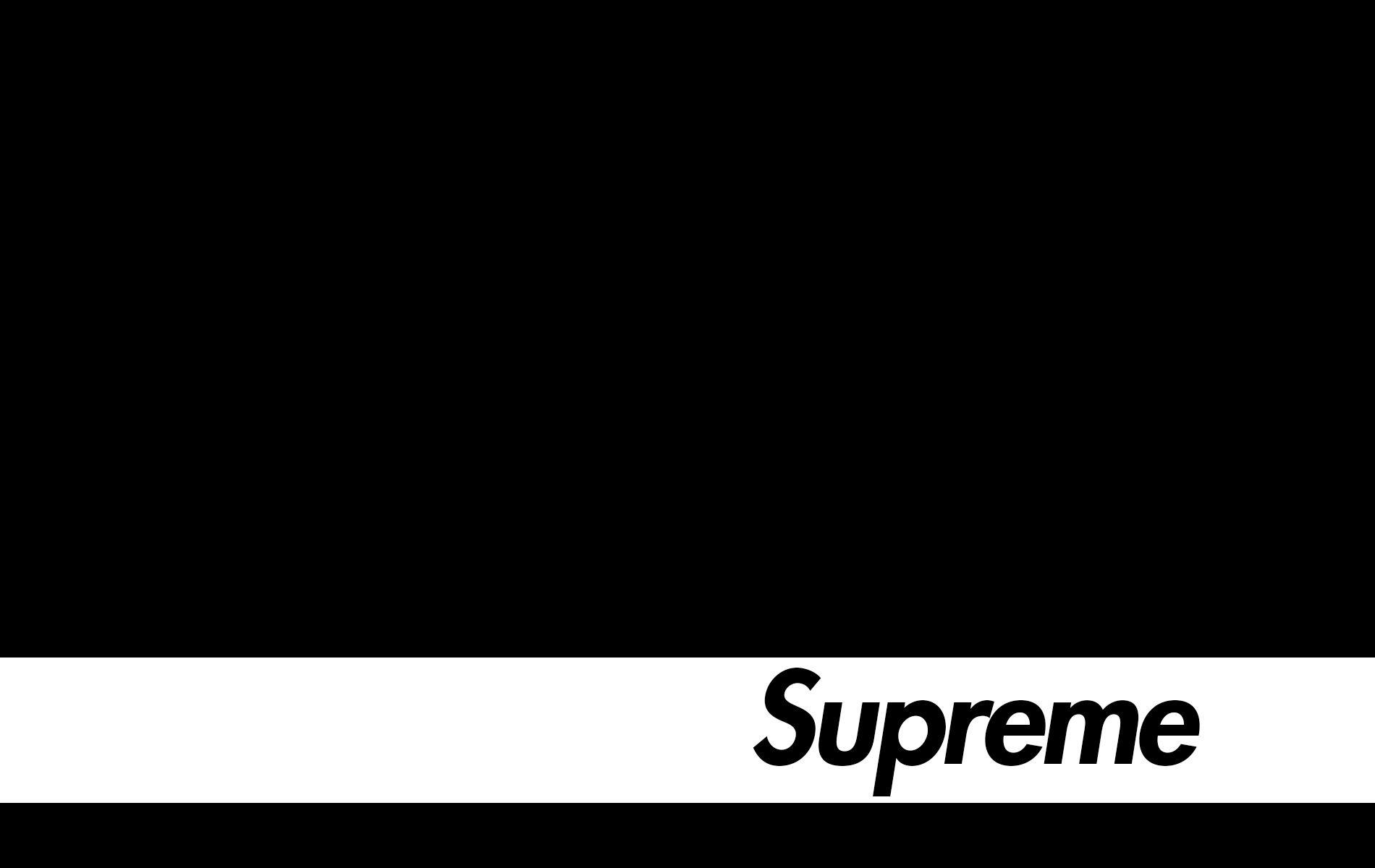 Download Black Supreme Classic White Logo Wallpaper