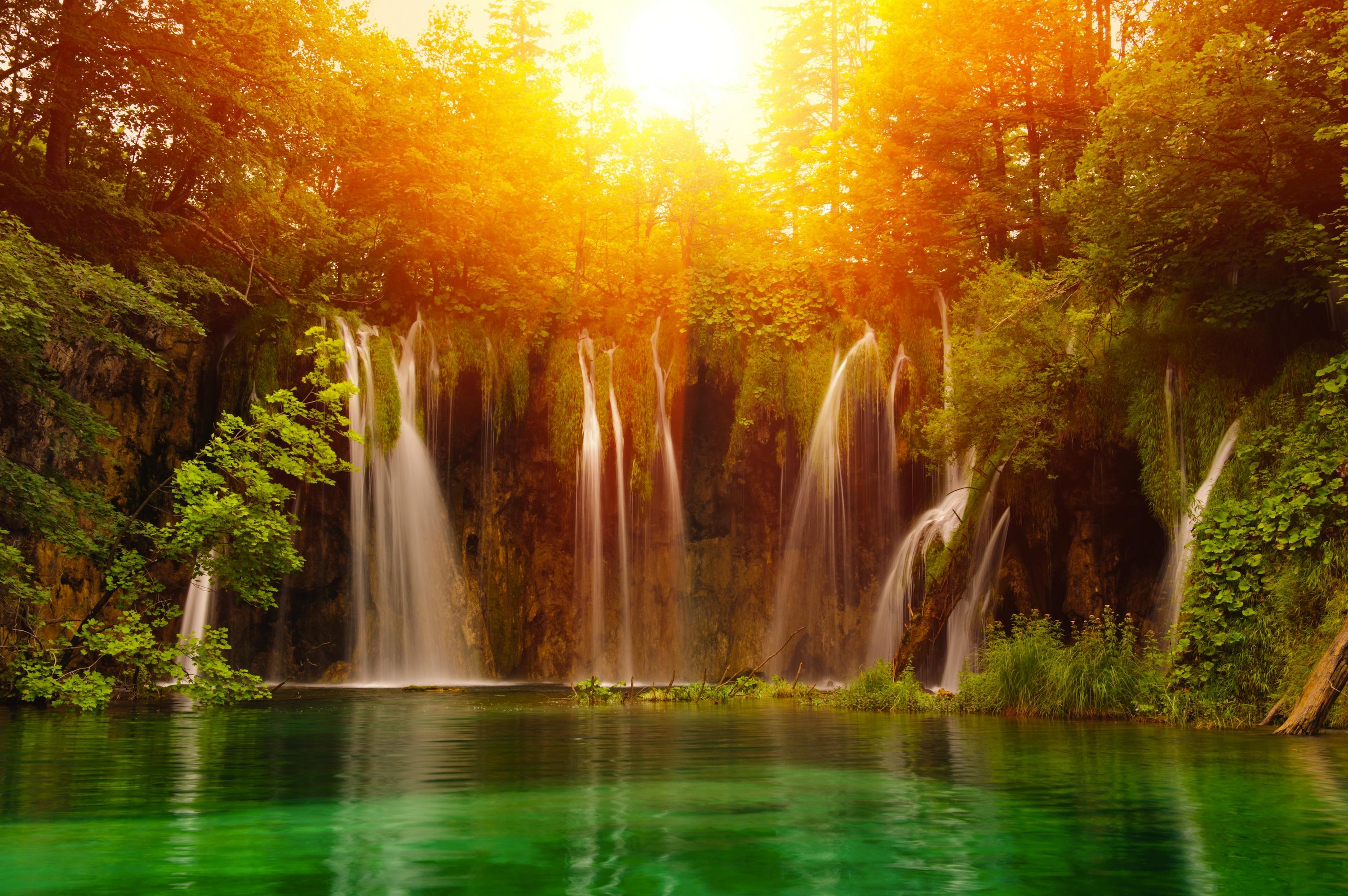 3000x1996 Free download Amazing Waterfall Paradise Sunrise wallpaper [3000x1996] for your Desktop, Mobile & Tablet. Explore Awesome Sunrises Wallpaper. Sunset Wallpaper, Beautiful Sunsets and Sunrises Wallpaper, Sailboats at Sunrise Wallpaper