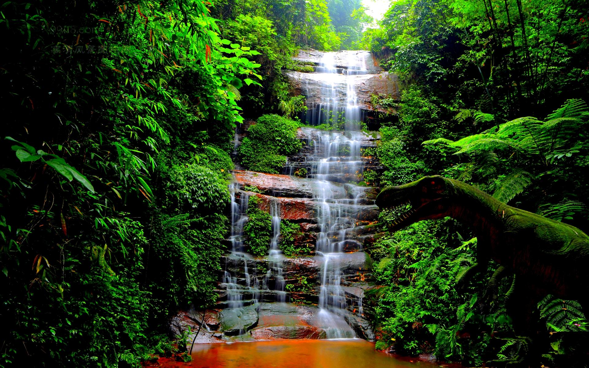 1920x1200 Forest Waterfall Wallpaper