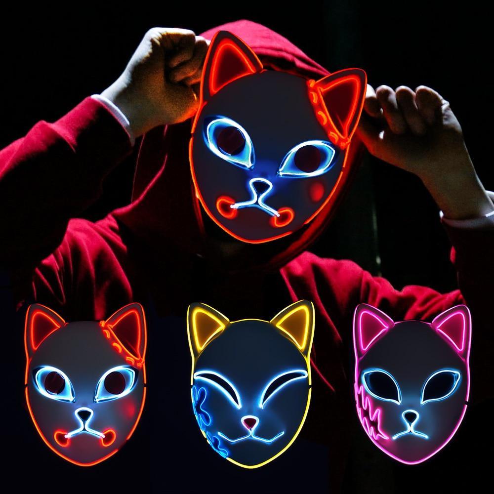 1000x1000 Buy Demon Slayer Mask Anime Masks Cosplay Masques Halloween Costume Mascaras LED at affordable prices