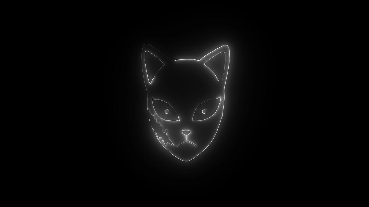 1280x720 Neon demon slayer masks animated slow. Amazing background video effects HD no copyright. slow