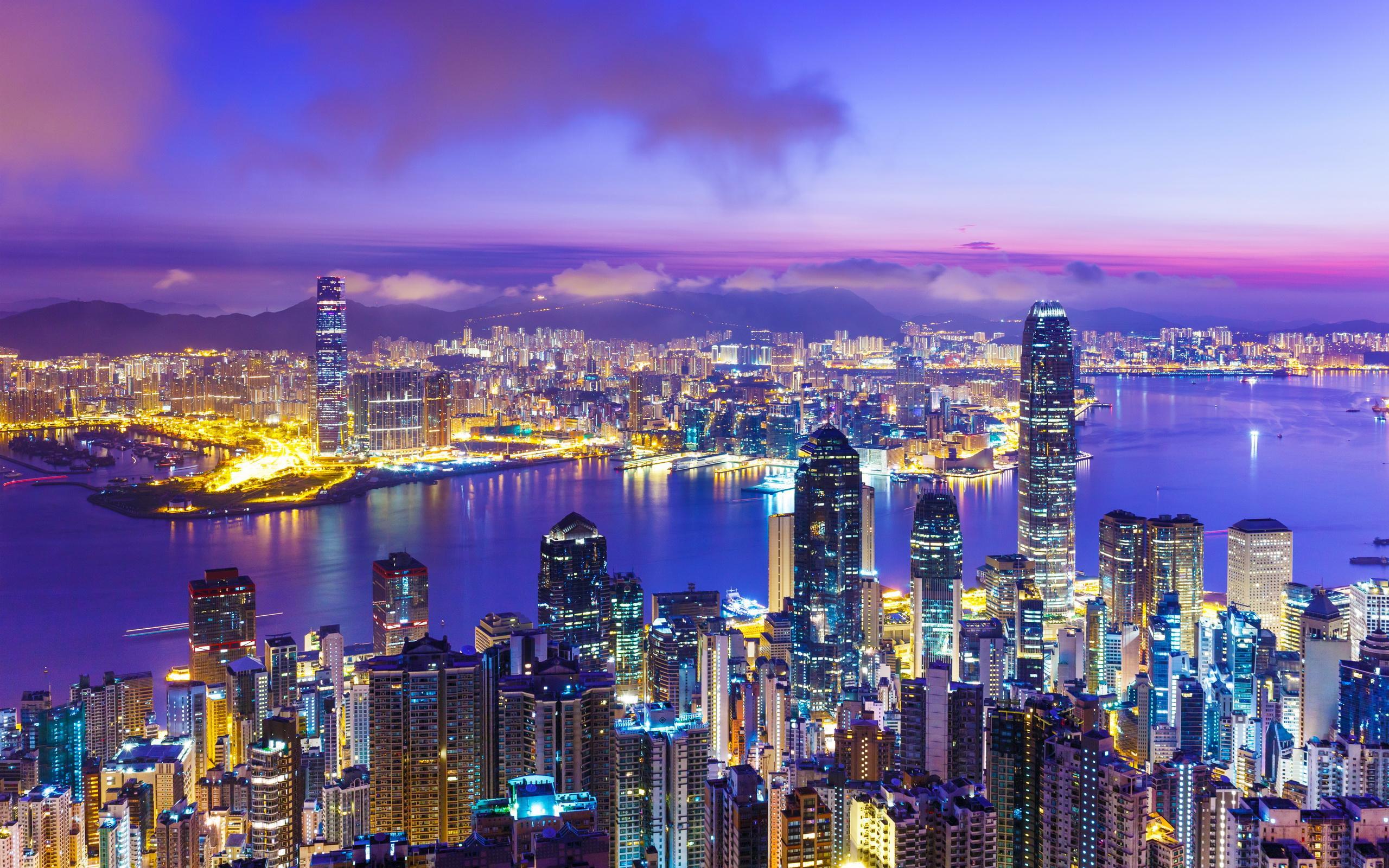 Hong Kong Night Skyline Wallpapers - Top Free Hong Kong Night Skyline ...