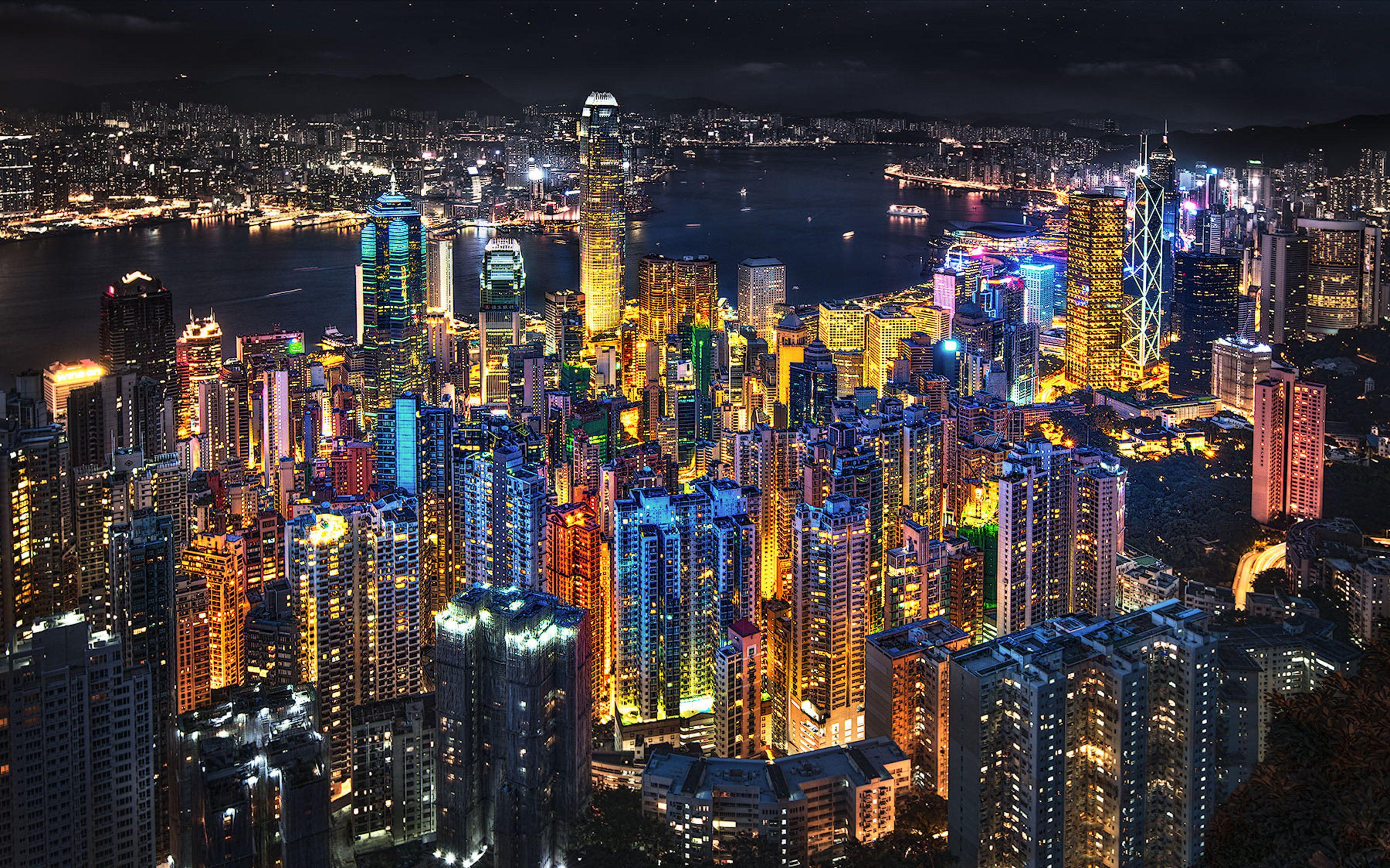 Hong Kong Night Skyline Wallpapers - Top Free Hong Kong Night Skyline ...