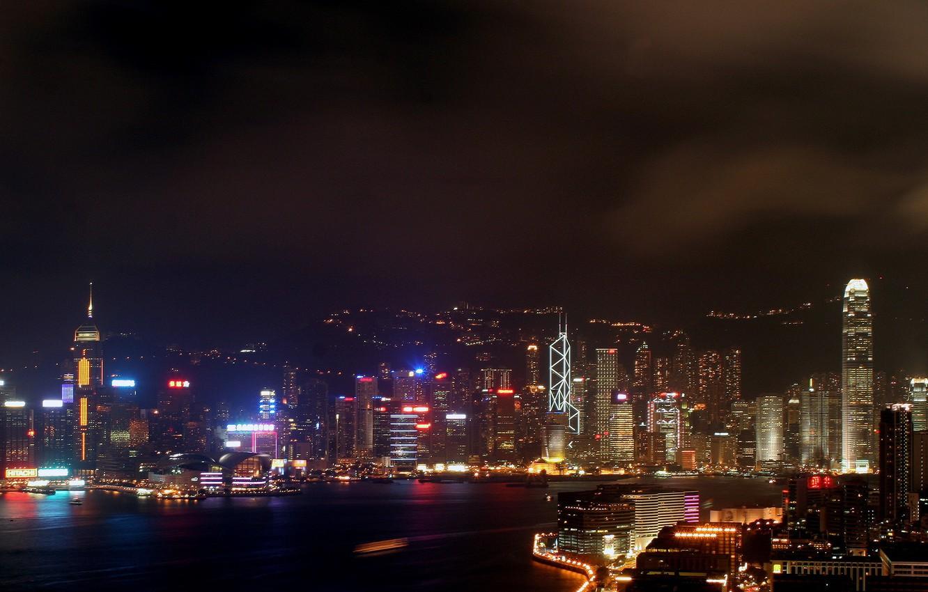 1332x850 Wallpaper city, sky, night, hong kong image for desktop, section город