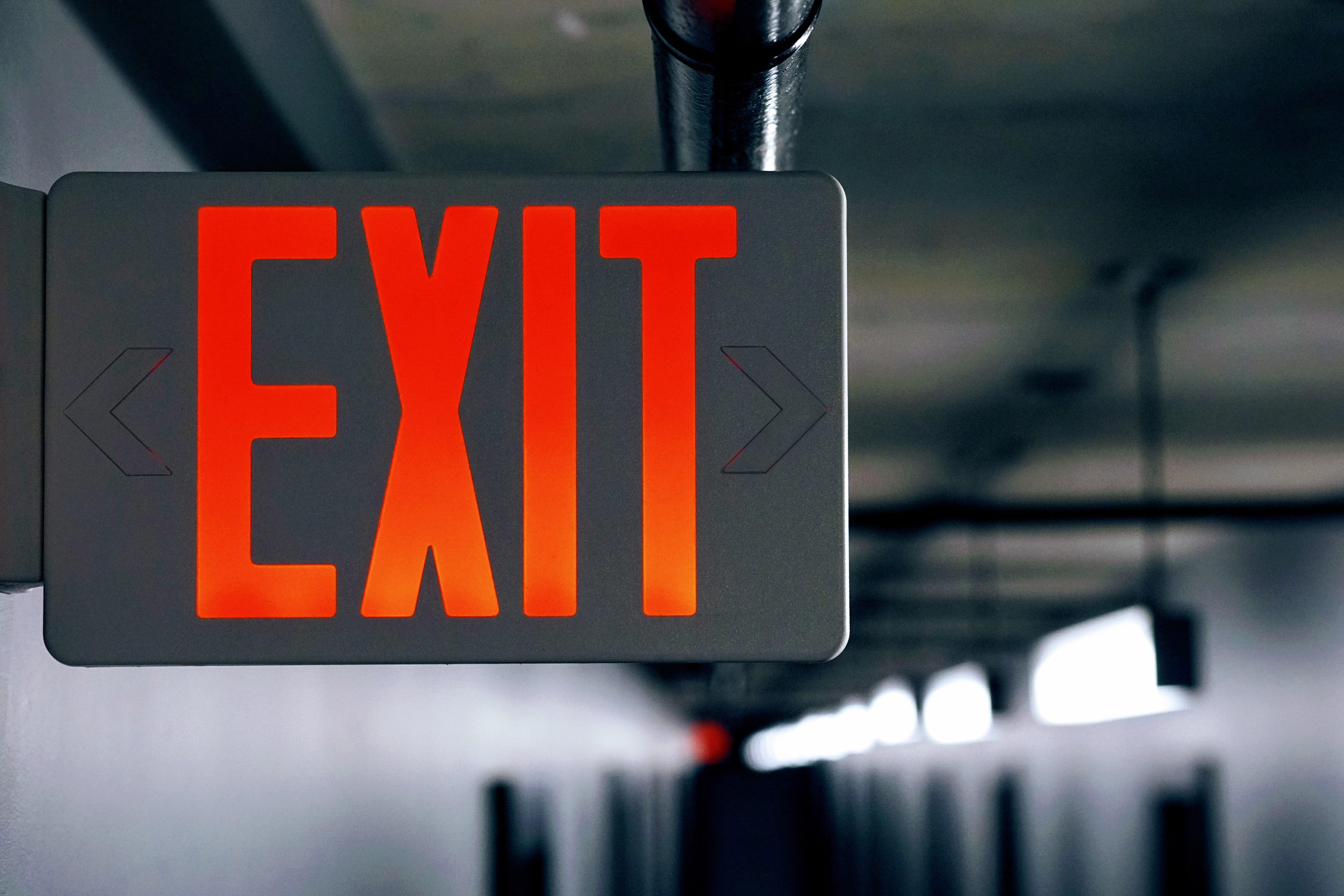 4898x3266 Exit Sign Royalty Free And Image