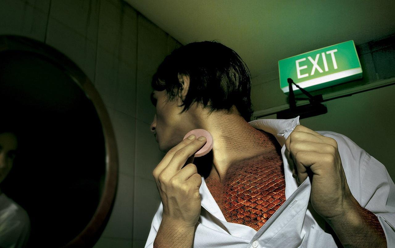 1280x804 Man and exit sign wallpaper. Man and exit sign