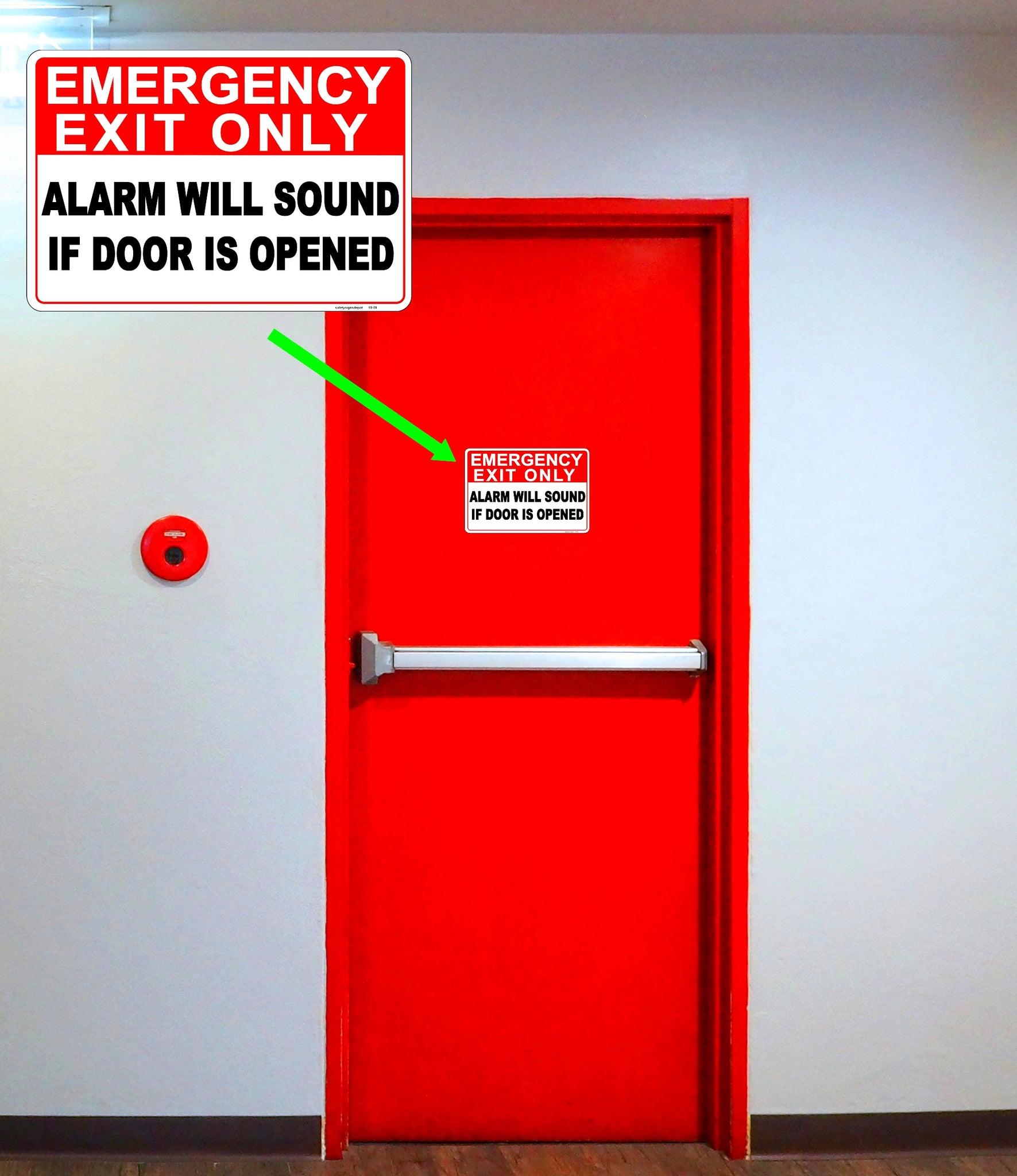 1771x2048 Emergency Exit Only Alarm Will Sound Sign Stickers︱Free Shipping