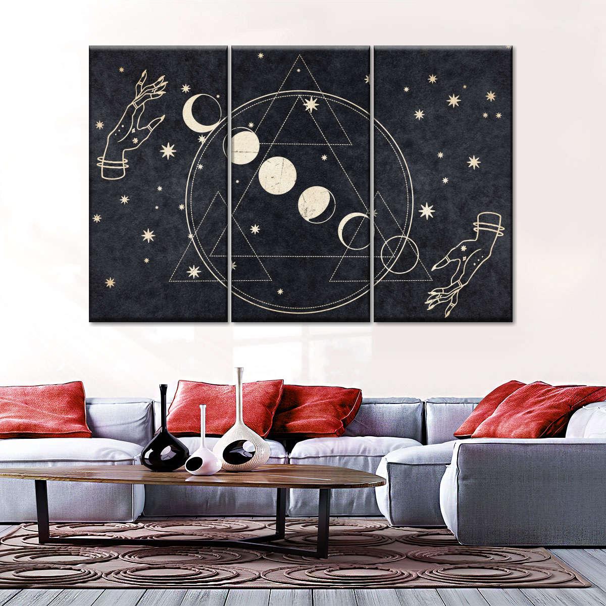 1200x1200 Bohemian Moon Cycle Wall Art
