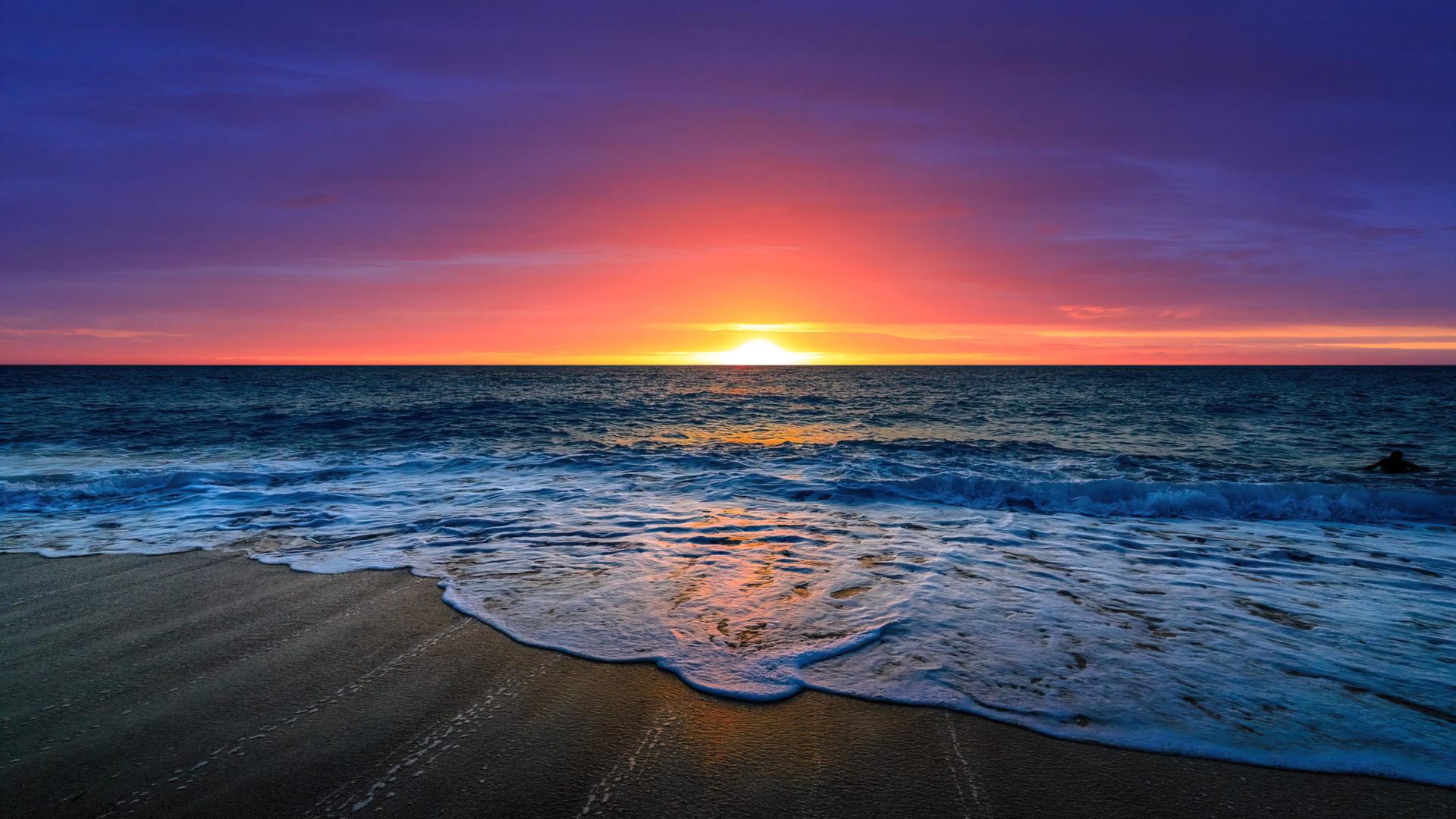 Beach Sunset Ocean Waves Wallpapers - Top Free Beach Sunset Ocean Waves ...