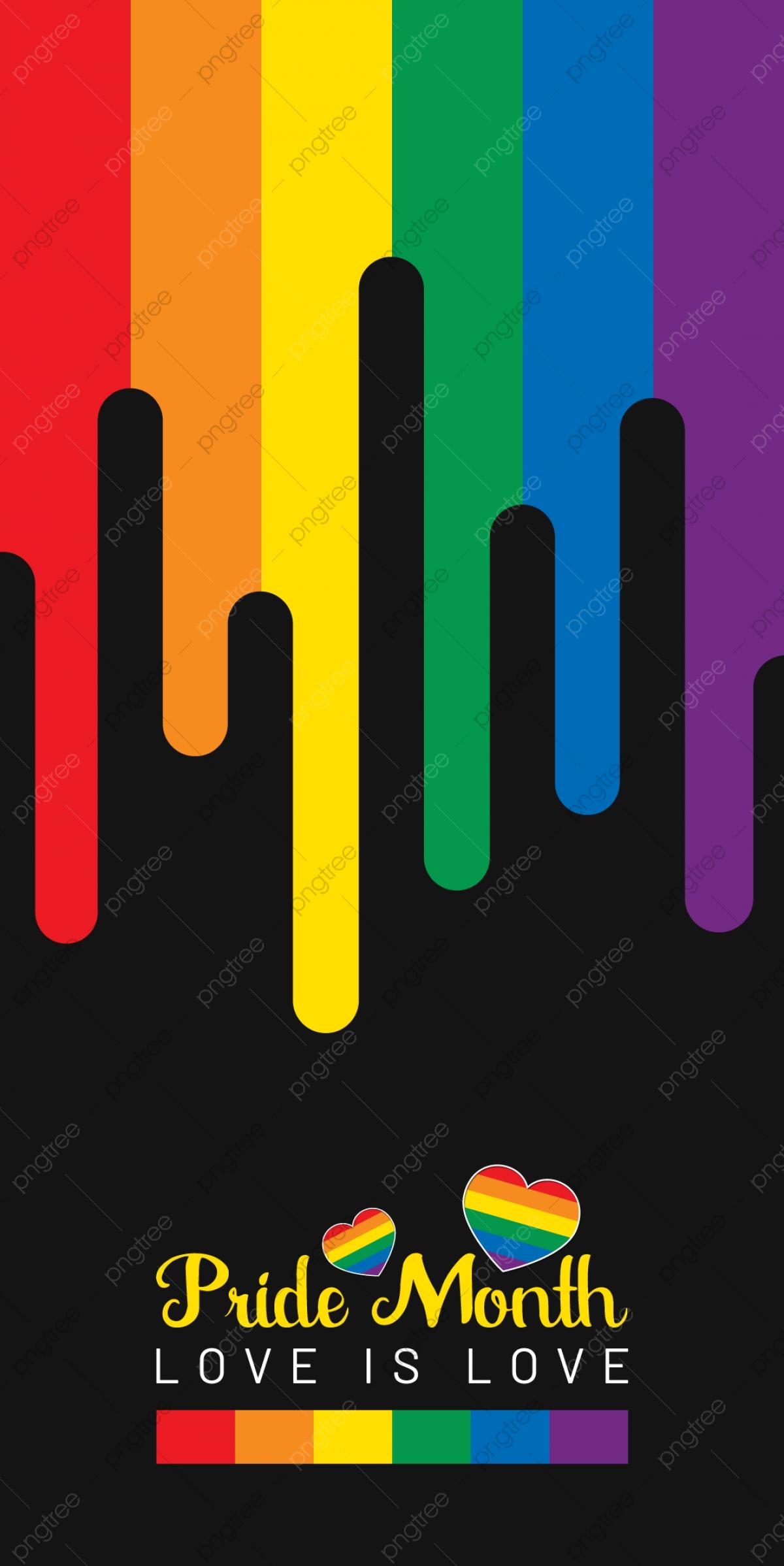 1200x2397 Pride Month Colorful And Black Background Mobile Phone Wallpaper Image For Free Download