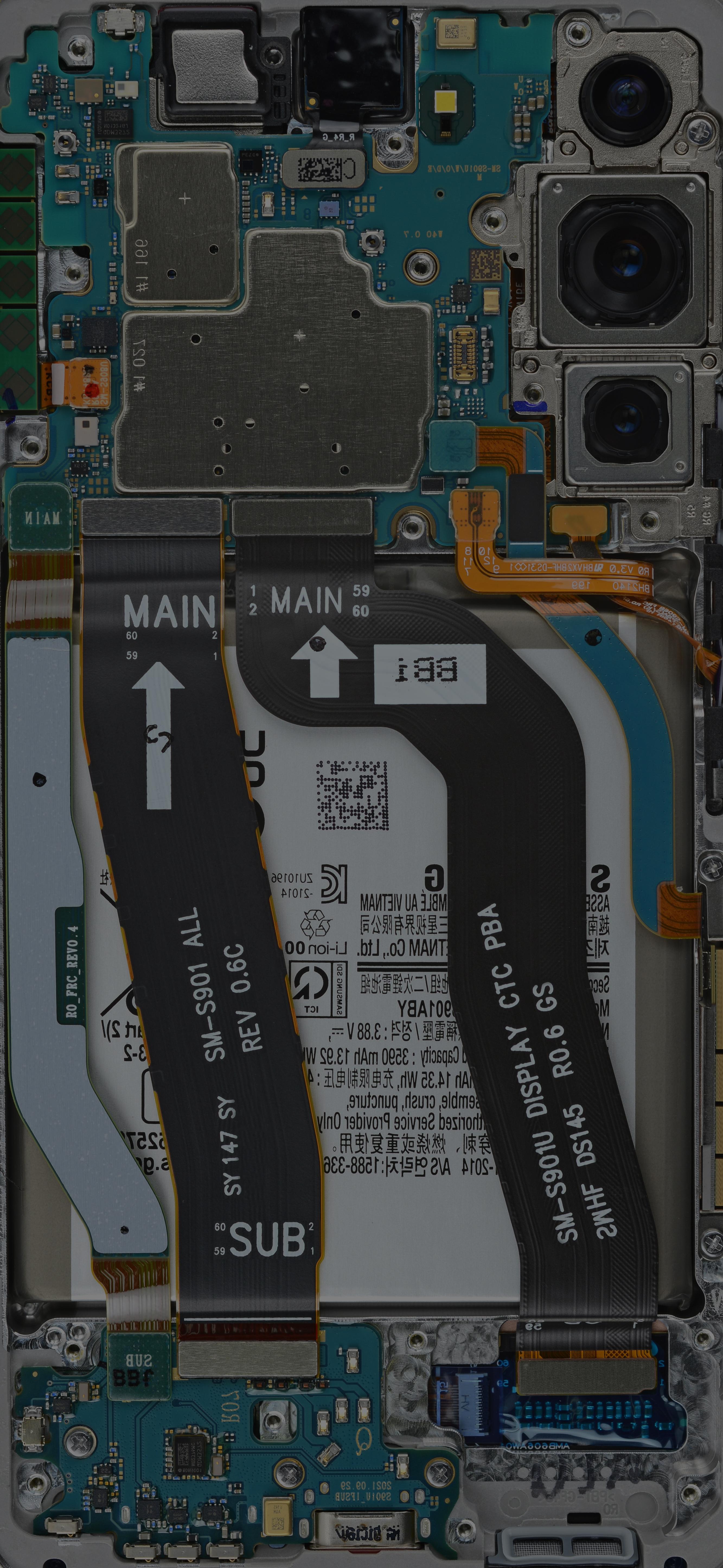 2666x5778 Galaxy S22 Ultra and Vanilla Teardown Wallpaper
