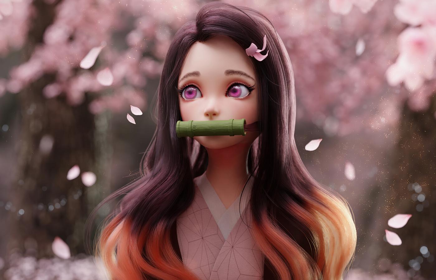 1400x900 Nezuko Kimetsu No Yaiba Fanart 4k 1400x900 Resolution HD 4k Wallpaper, Image, Background, Photo and Picture