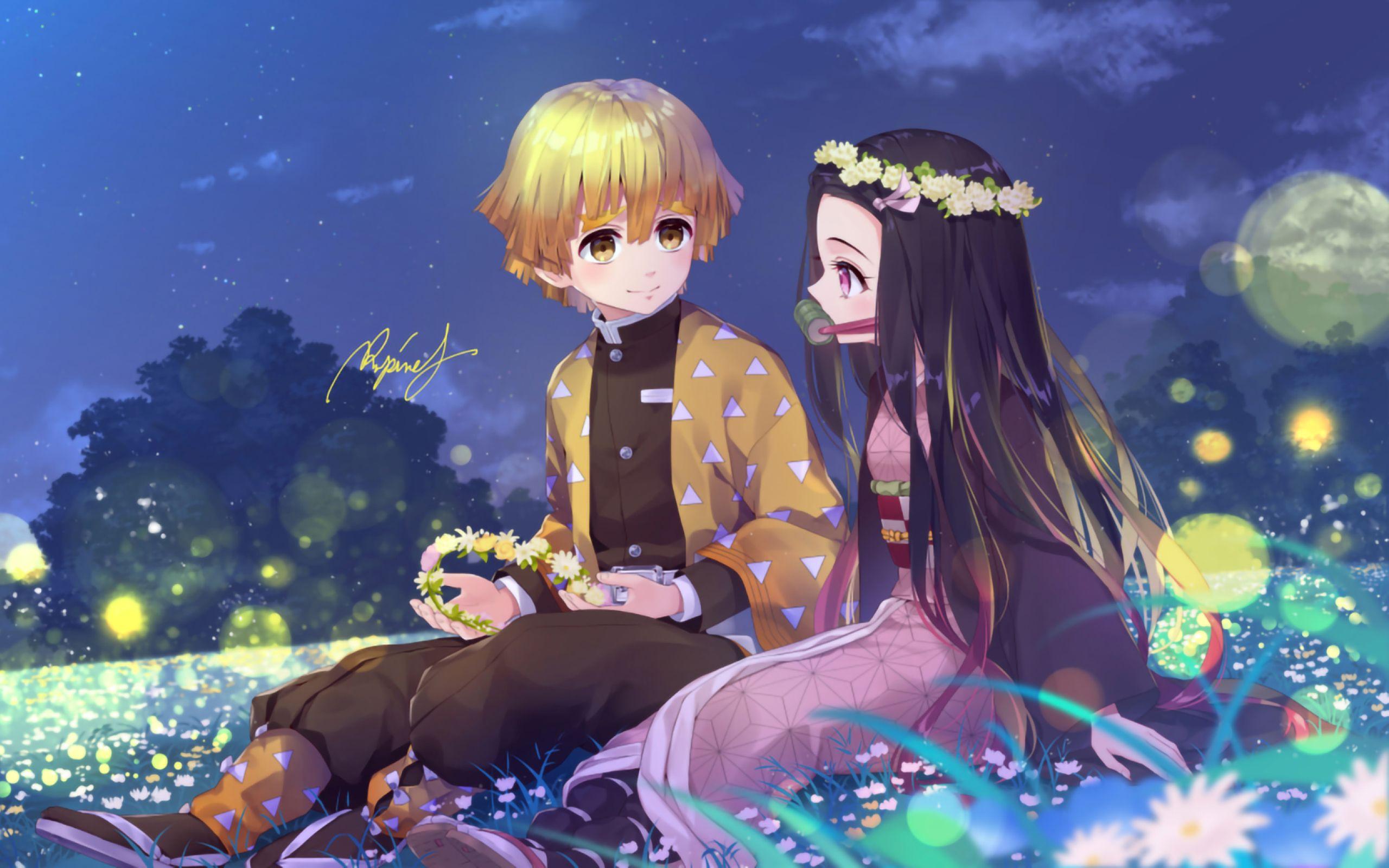 2560x1600 Zenitsu And Nezuko Wallpaper