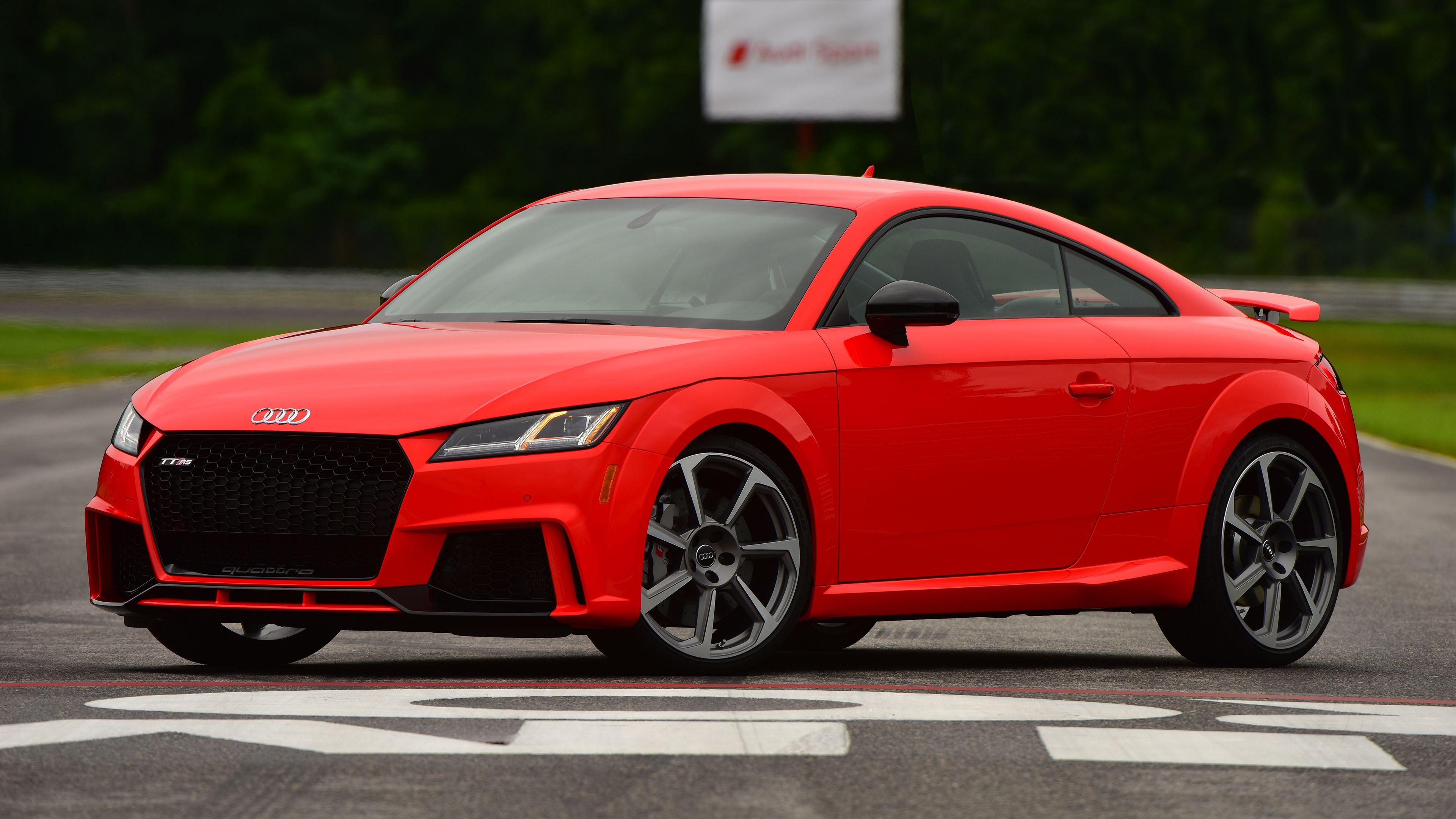 Wallpaper Audi TT RS Coupe Red Back view automobile