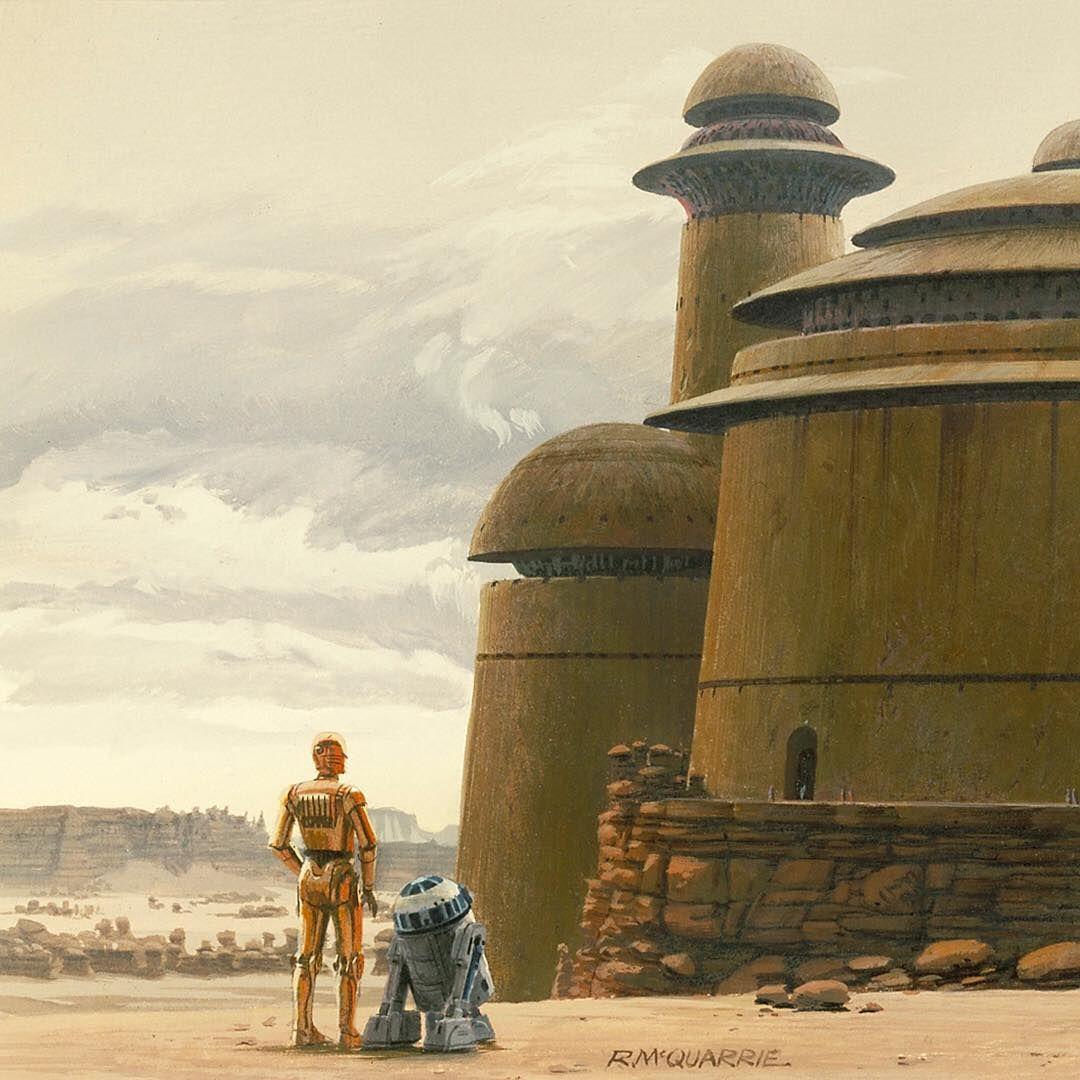 1080x1080 Star Wars On Instagram: “C 3PO And R2 D2 Approach Jabba The Hutt's Palace In Ralph McQuarrie's Production Illustrat. Star Wars, Star Wars Poster, Star Wars Droids