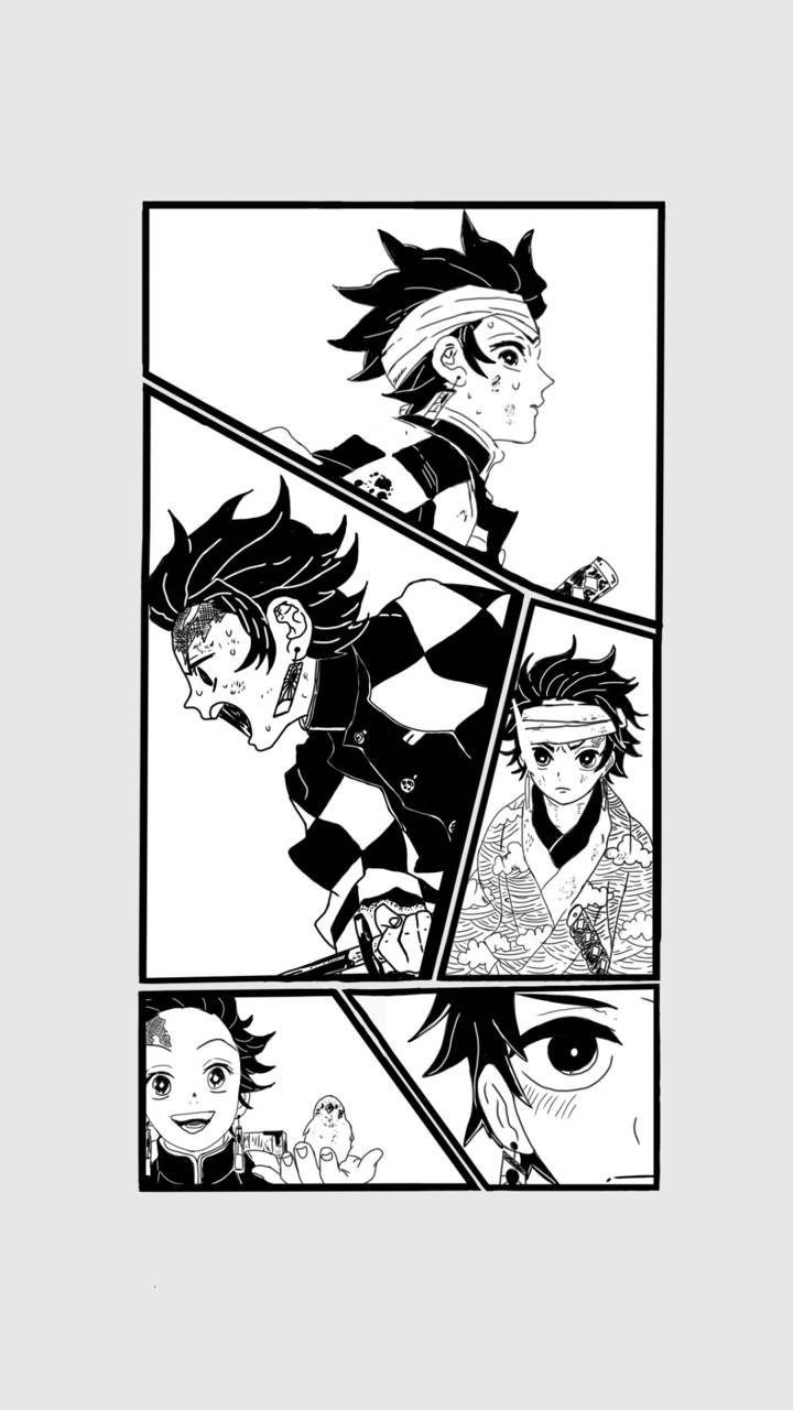 720x1280 Demon Slayer Black And White Wallpaper