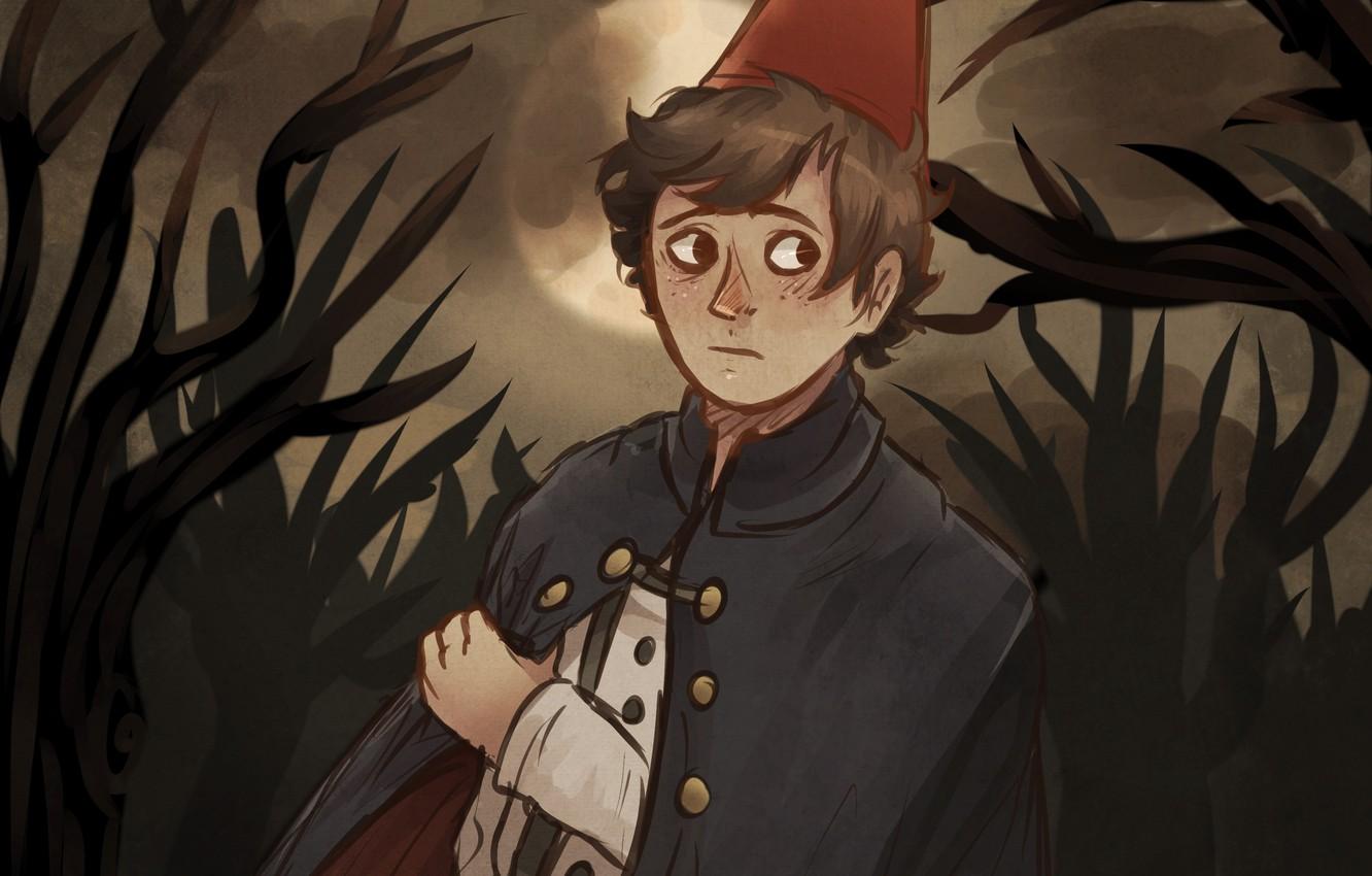 1332x850 Wallpaper branches, the moon, art, guy, Host, shadowstar anxiety, Wirth, Over the Garden Wall image for desktop, section фильмы