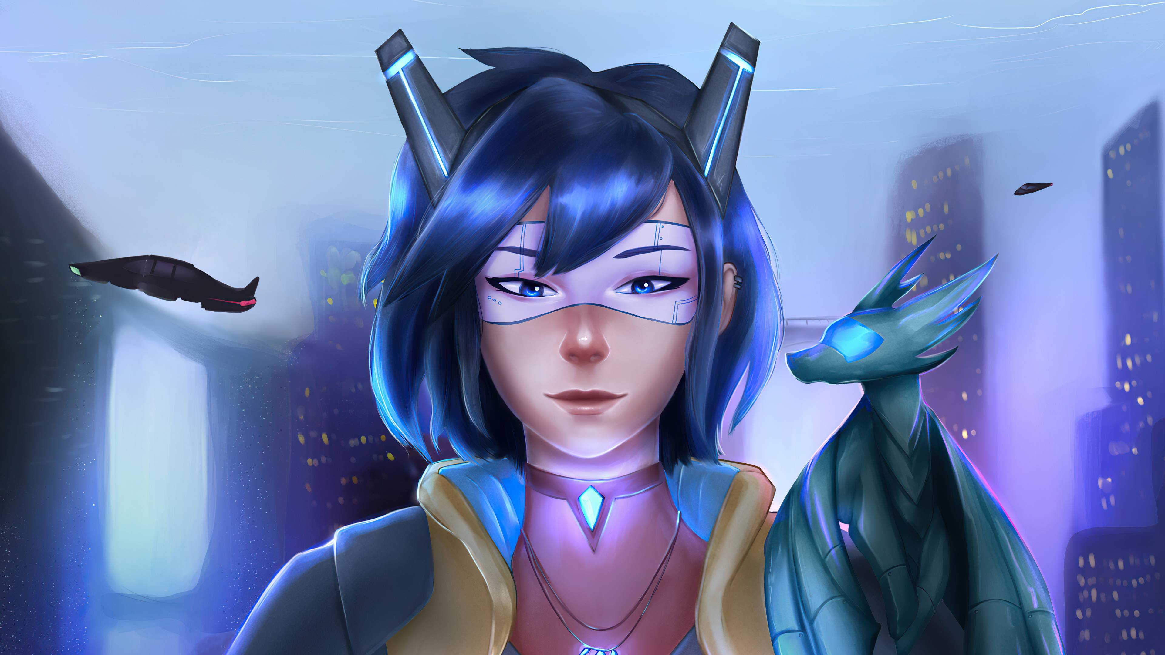 3840x2160 Cyberpunk Blue Eye Girl Wallpaper, HD Anime 4K Wallpaper, Image, Photo and Background