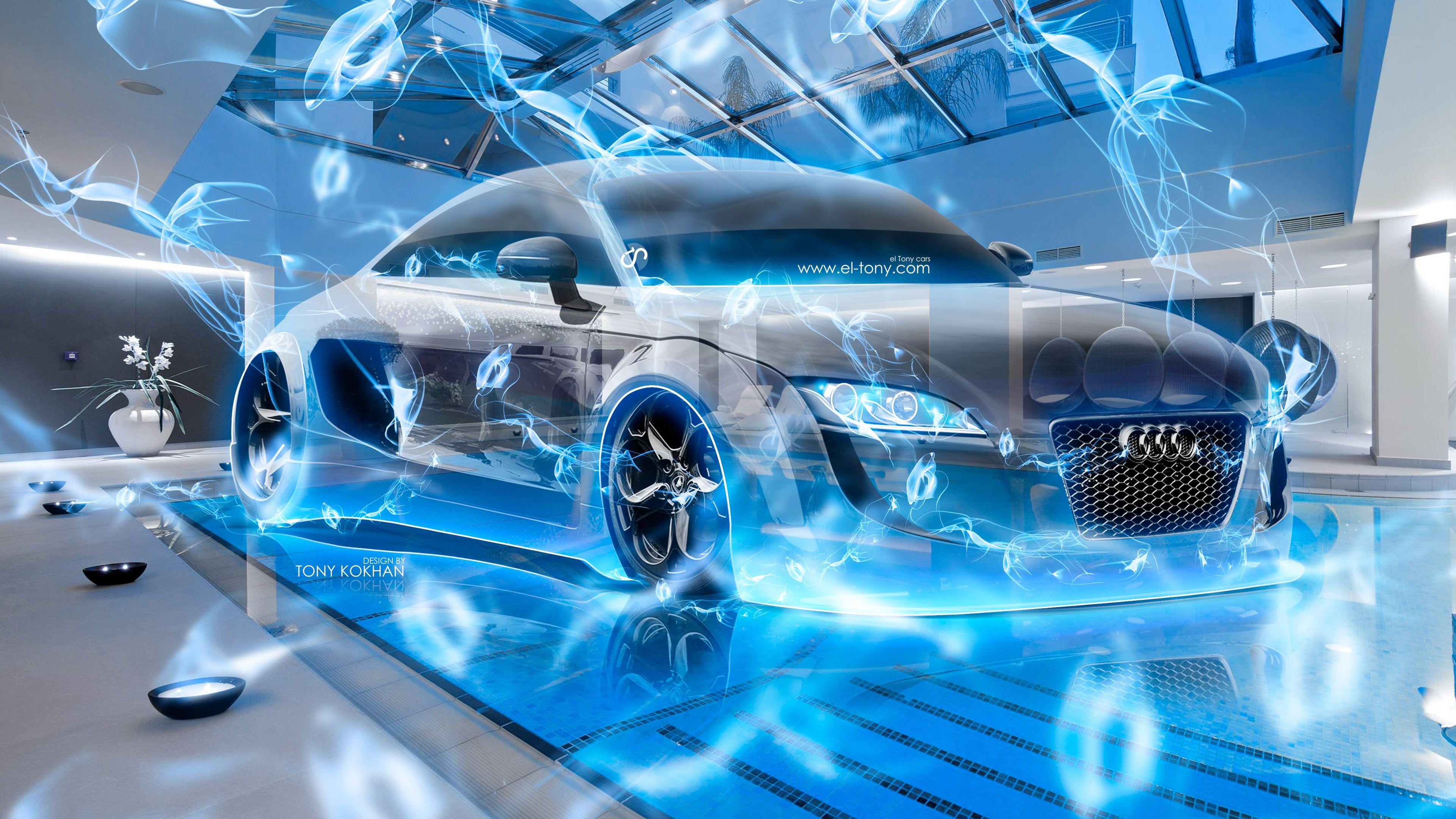 3840x2160 Audi TT Tuning Super Crystal Water Pool Energy Car 2016 Wallpaper