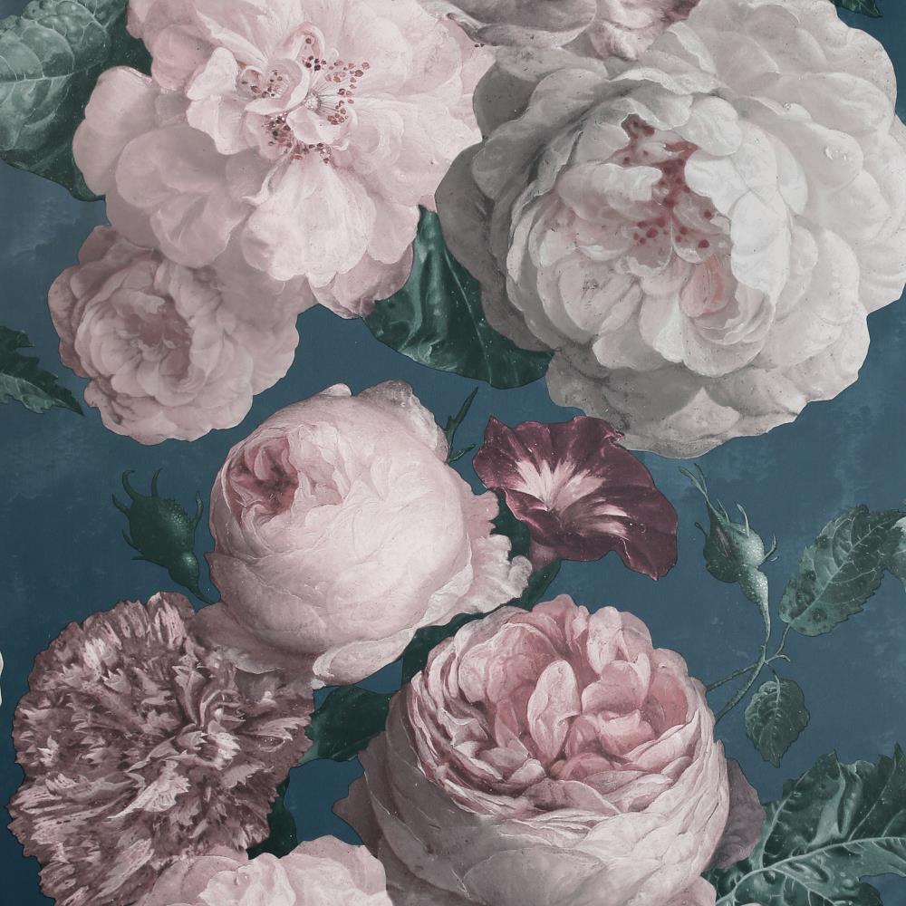 1000x1000 Arthouse Highgrove Floral Teal Wallpaper in the Wallpaper department at
