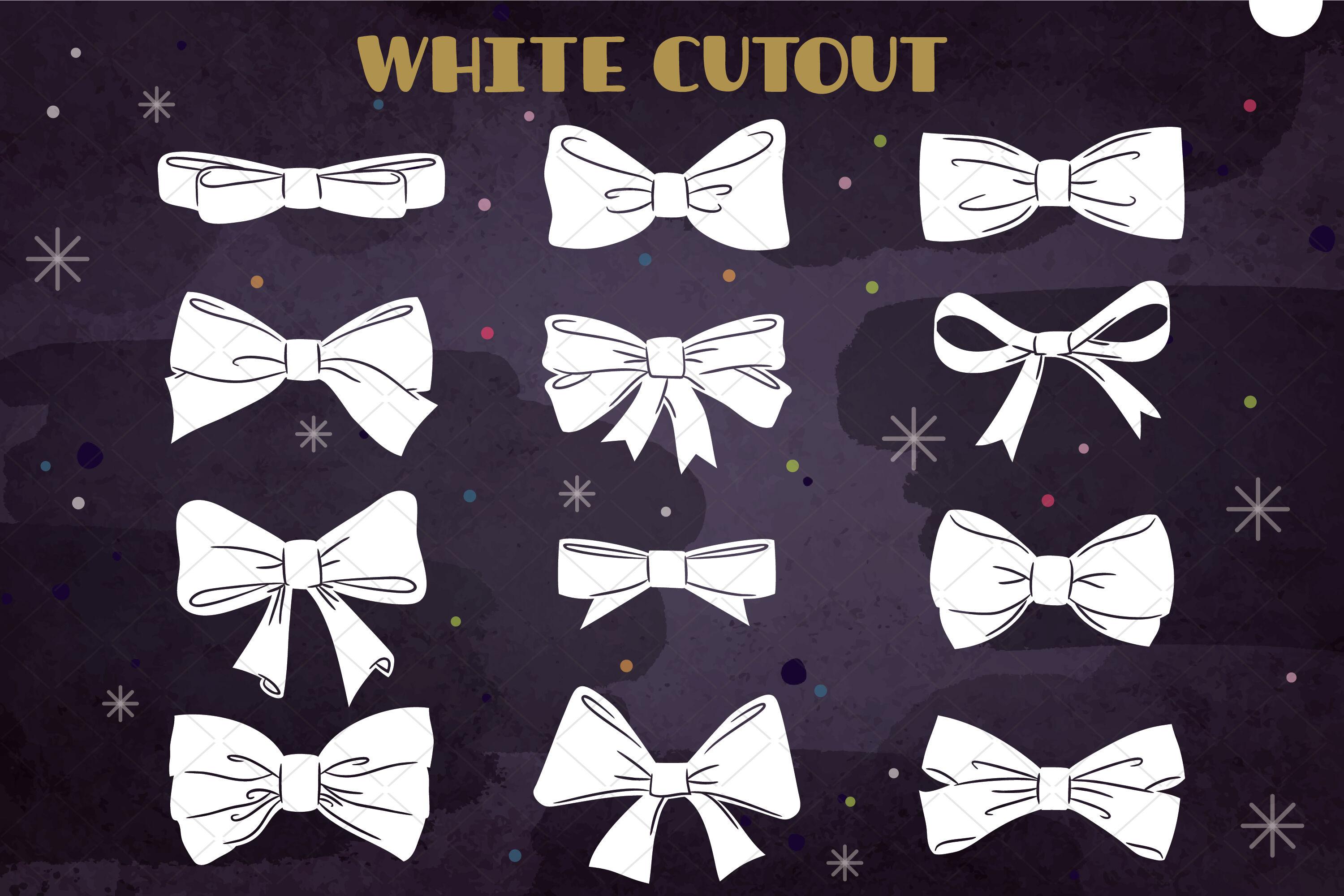 3000x2000 Hand Drawn Bows. Bow Tie illustration. Ribbon Fashion Accessories By Digital Draw Studio