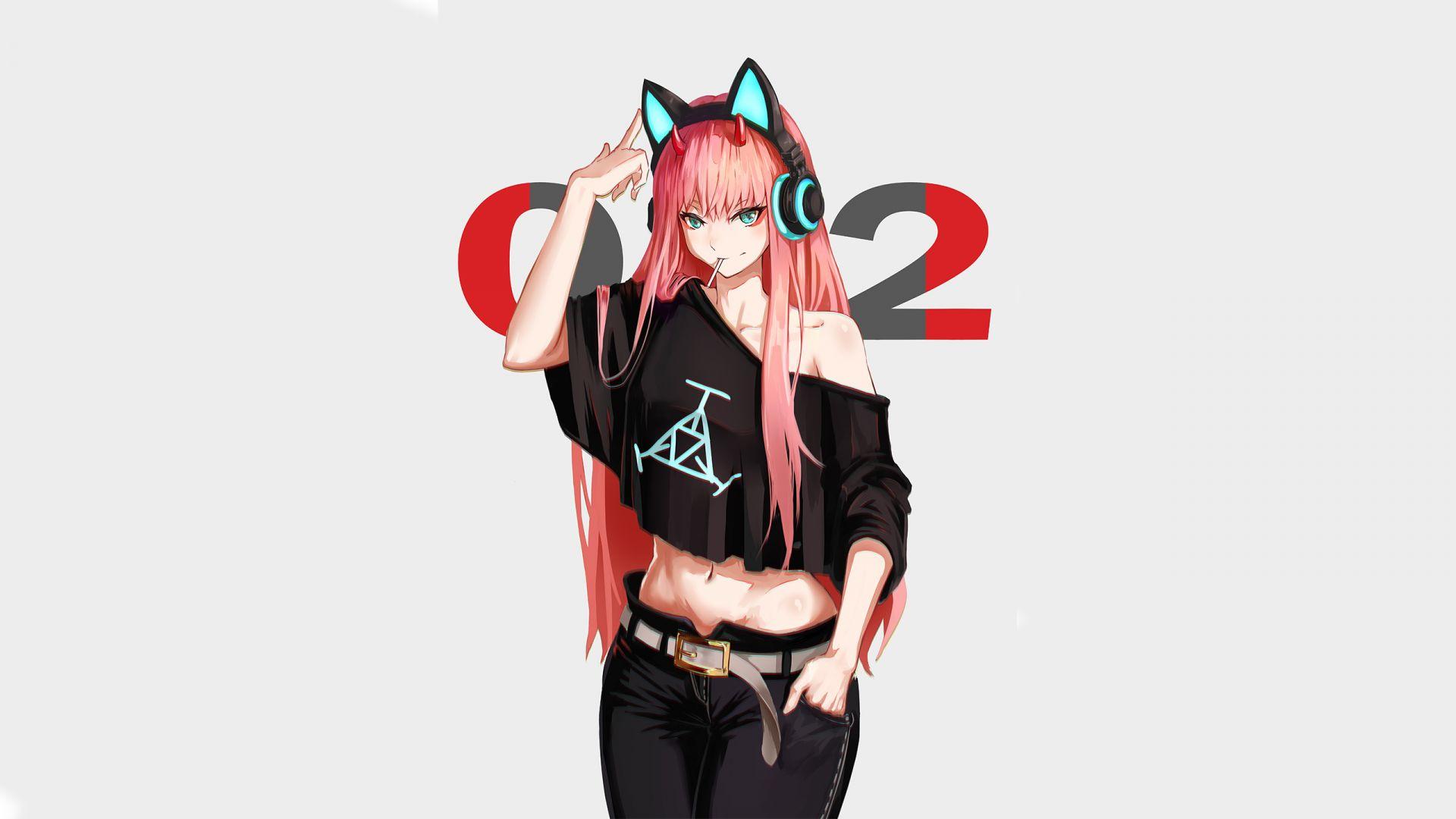 1920x1080 Hot, anime girl, zero two, urban outfit, art wallpaper, HD image, picture, background, b901af