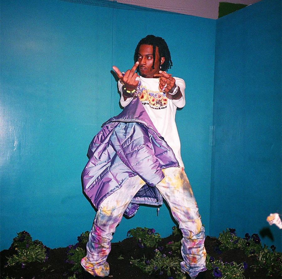 900x892 Download Playboi Carti In Purple Outfit Wallpaper