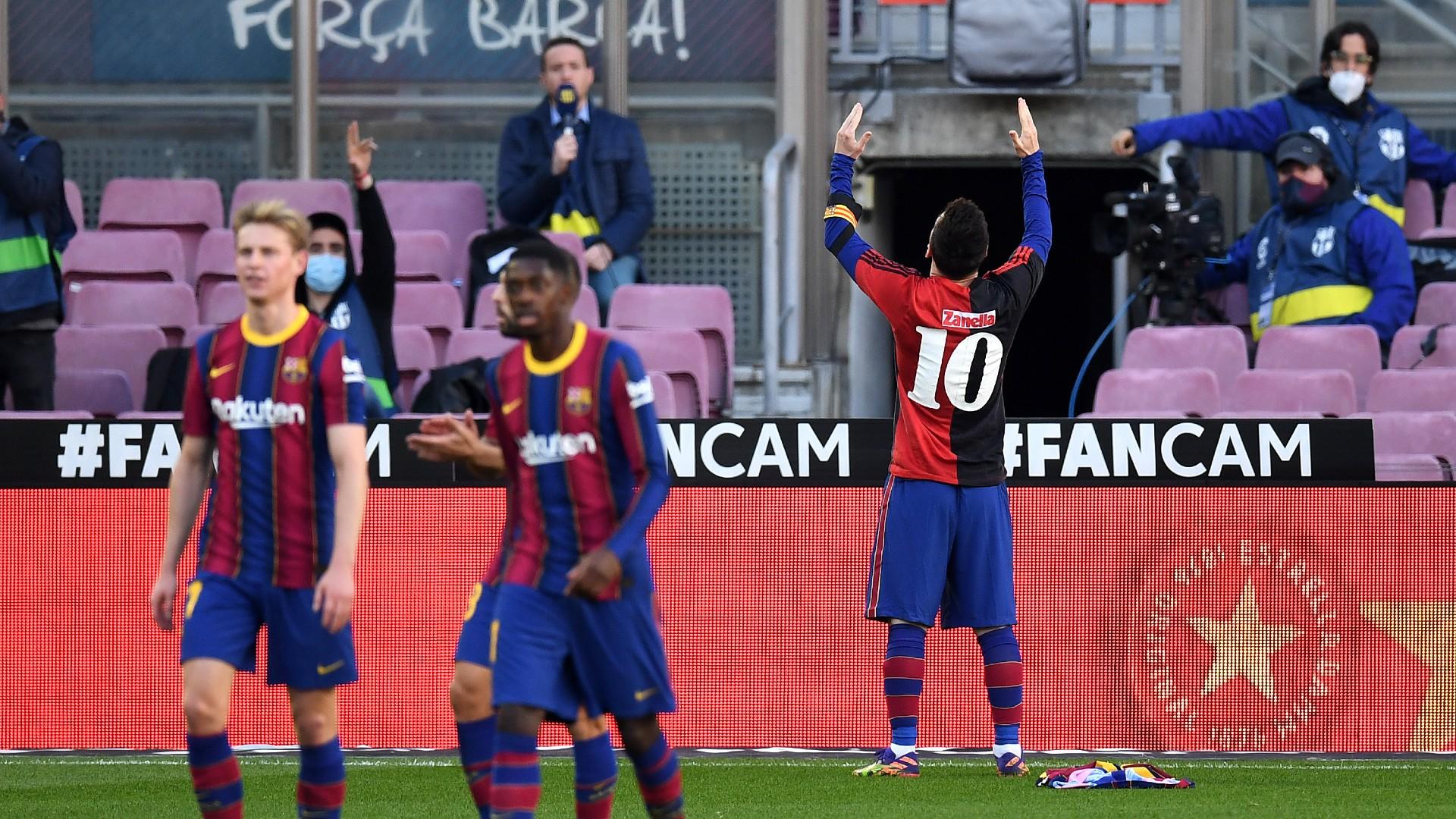 1920x1080 Messi reveals Newell's Old Boys shirt in tribute to Maradona after Barcelona goal following Argentina icon's death. Goal.com US