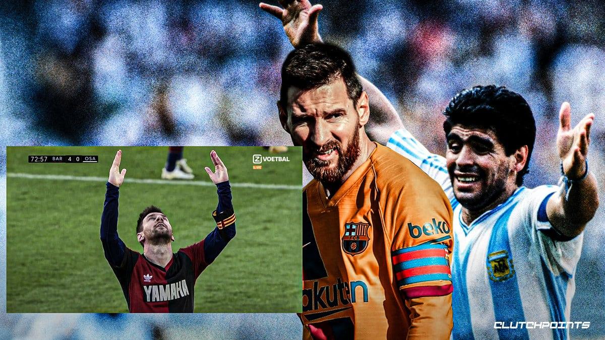 1200x675 Lionel Messi pays tribute to the late Diego Maradona after scoring goal