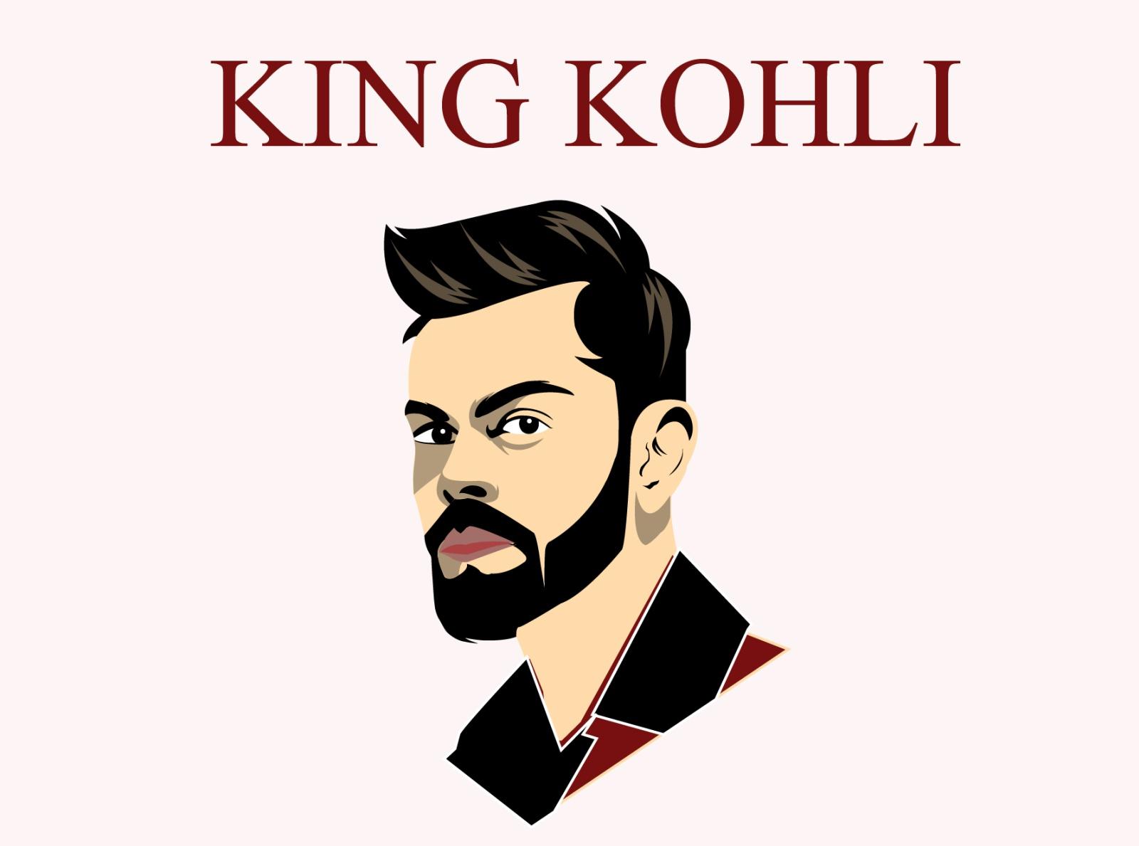 1600x1189 virat kohli Cartoon portrait by Mohit Kumar on Dribbble