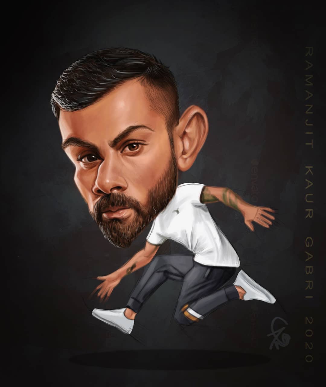 1080x1281 Caricature Virat Kohli By Ramanjit Kaur Gabri 2