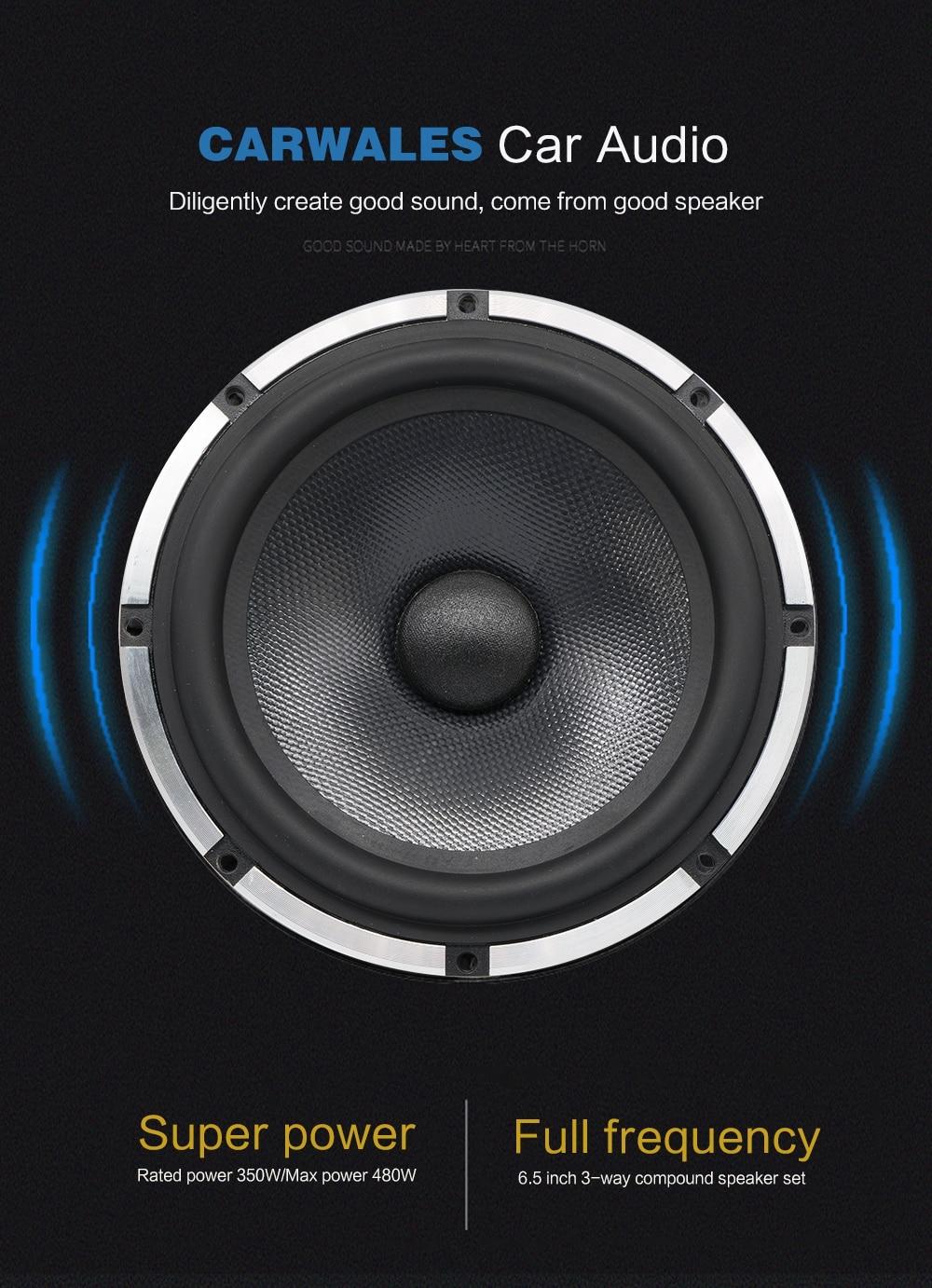 1000x1382 6.5 Inch 3 Way Car Sound System Tweeter Midrange Bass Full Frequency Component Car Speakers Audio Set Subwoofer For Car Auto